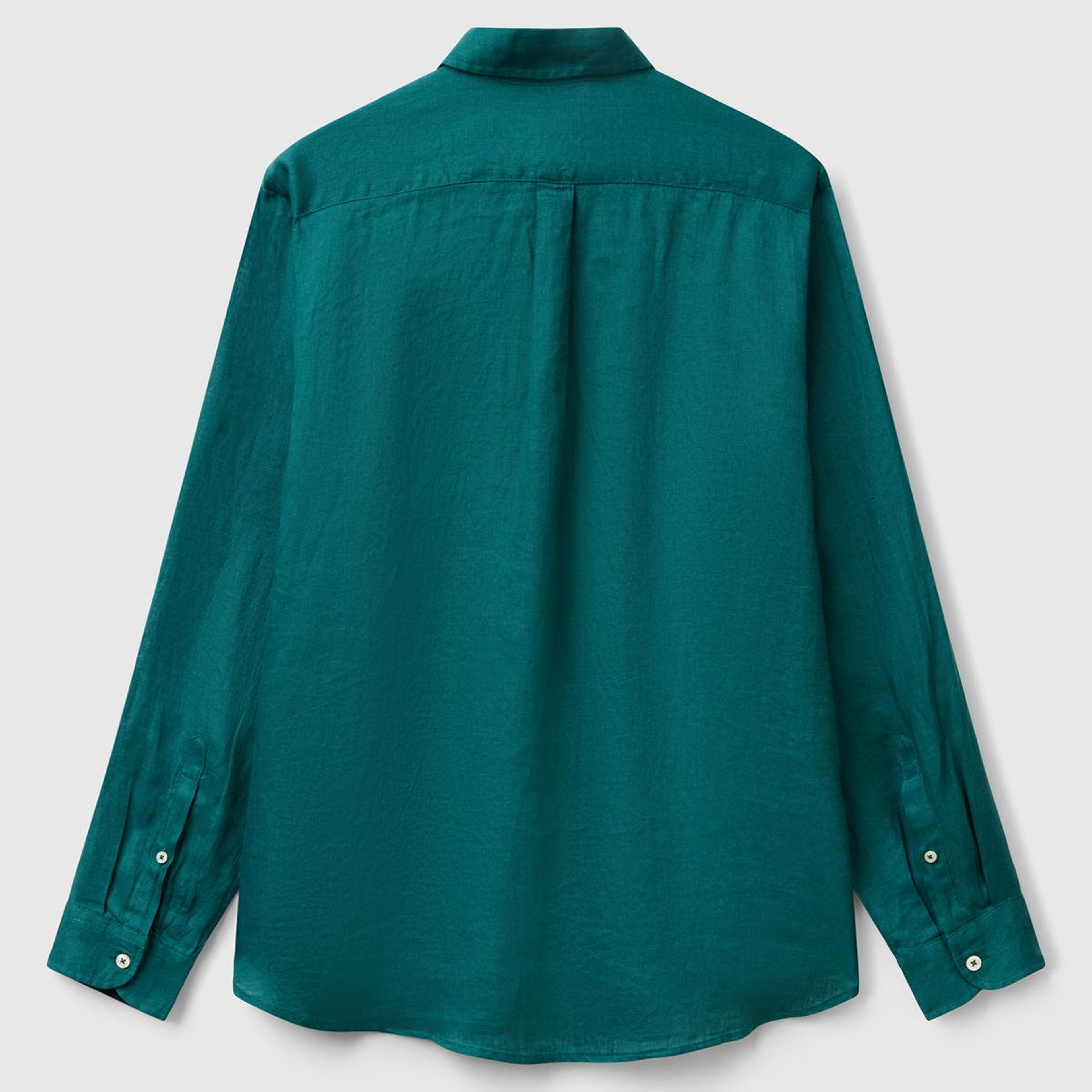 Erkek Yeşil %100 Keten Gömlek