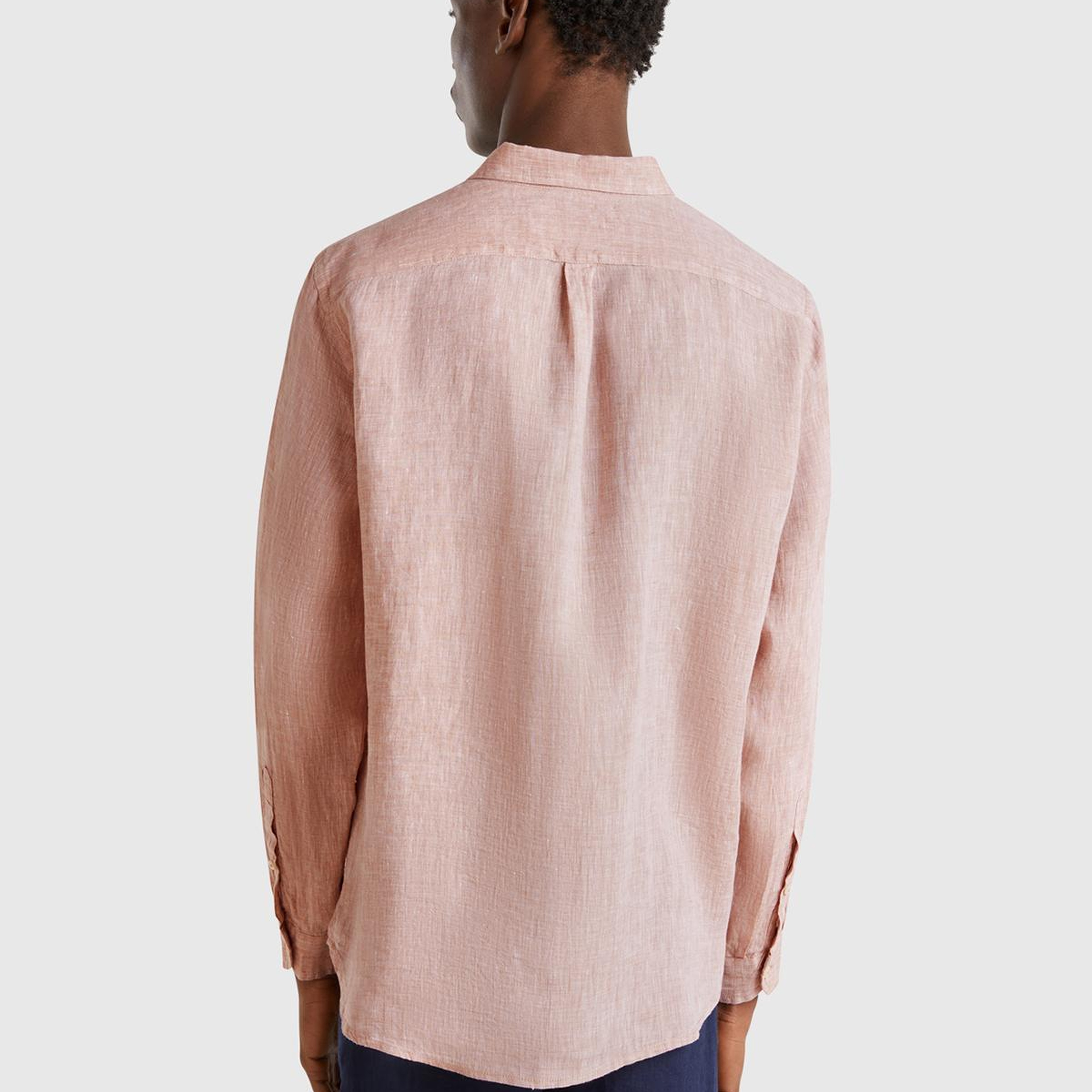 Erkek Bej %100 Keten Gömlek