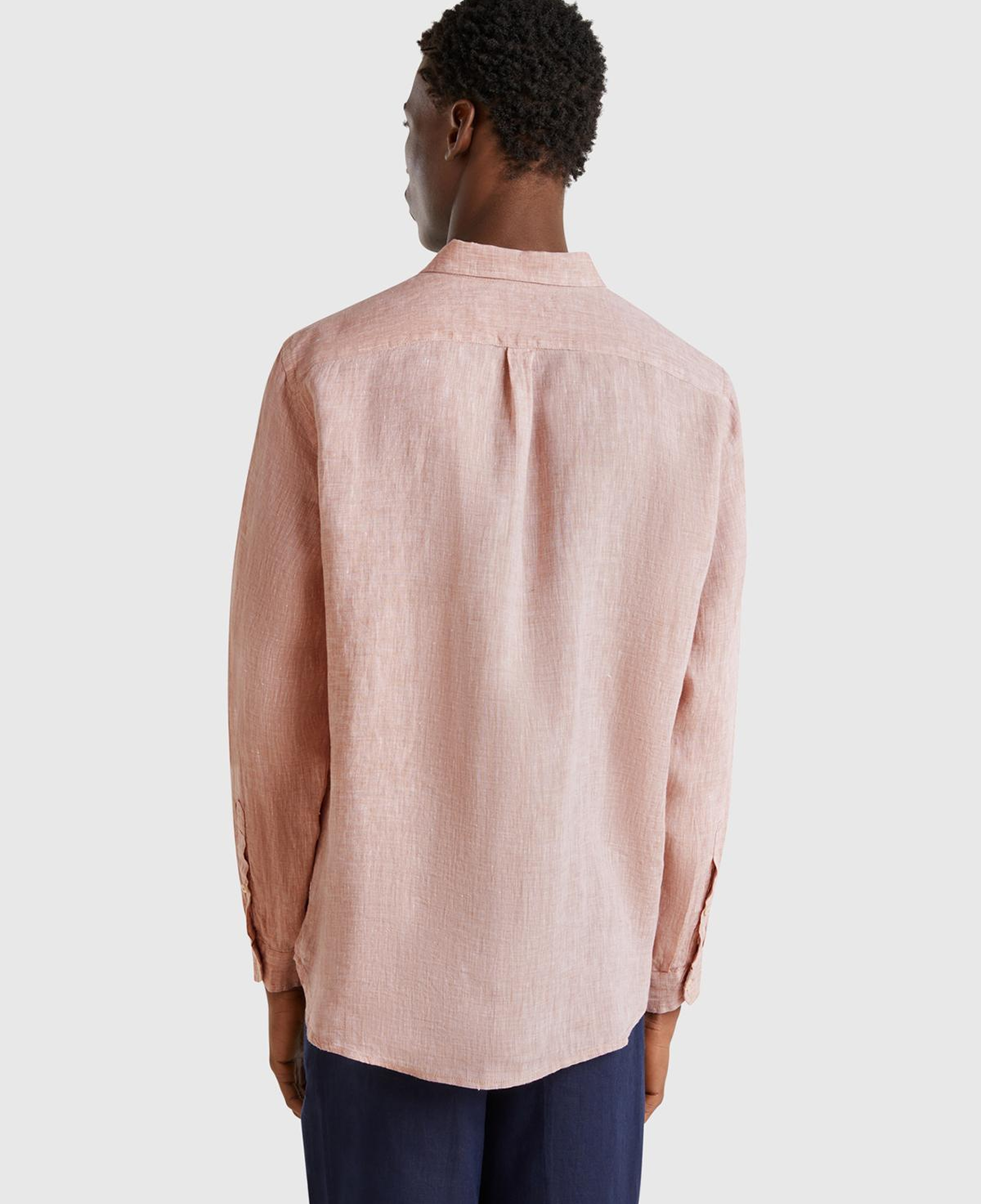 Erkek Bej %100 Keten Gömlek