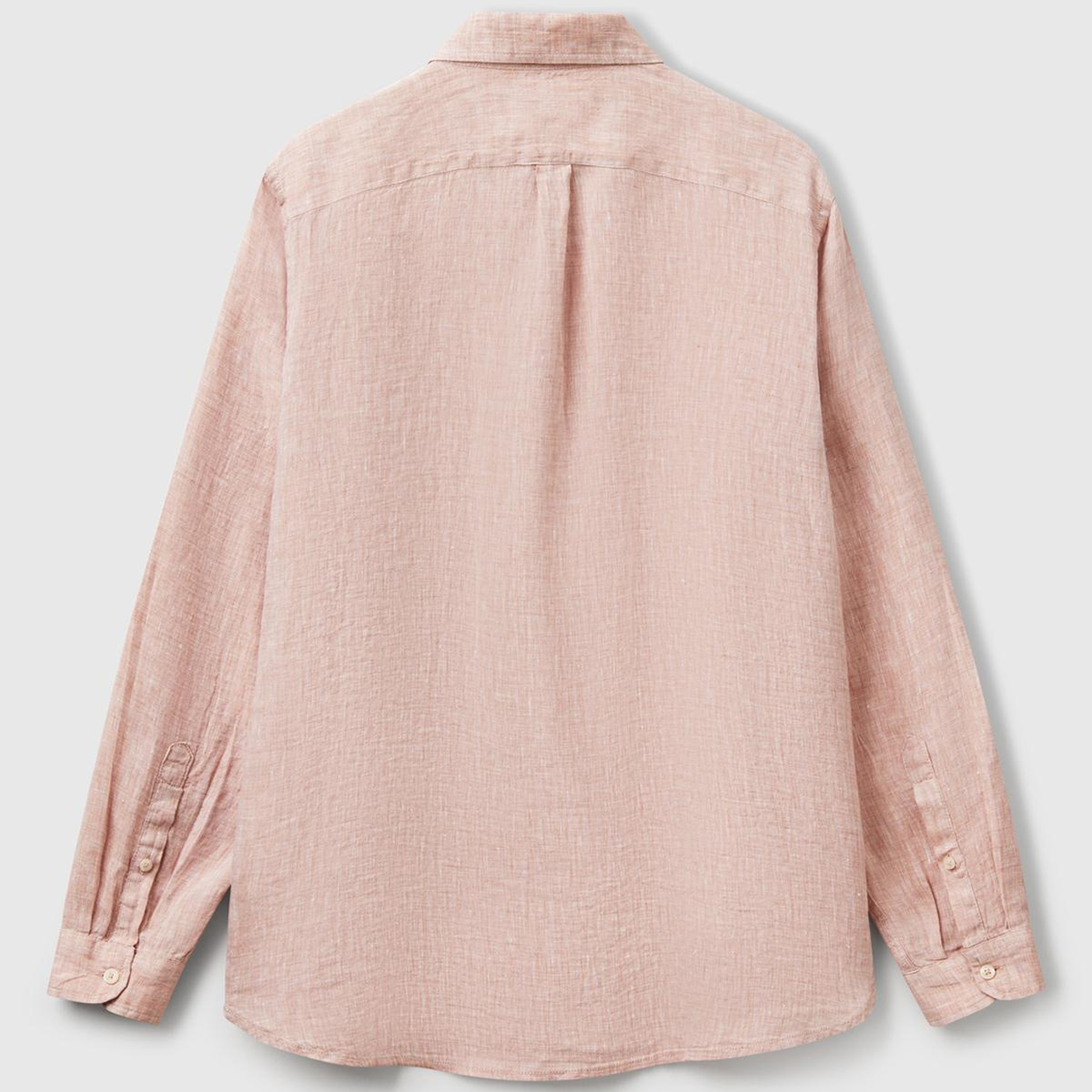 Erkek Bej %100 Keten Gömlek