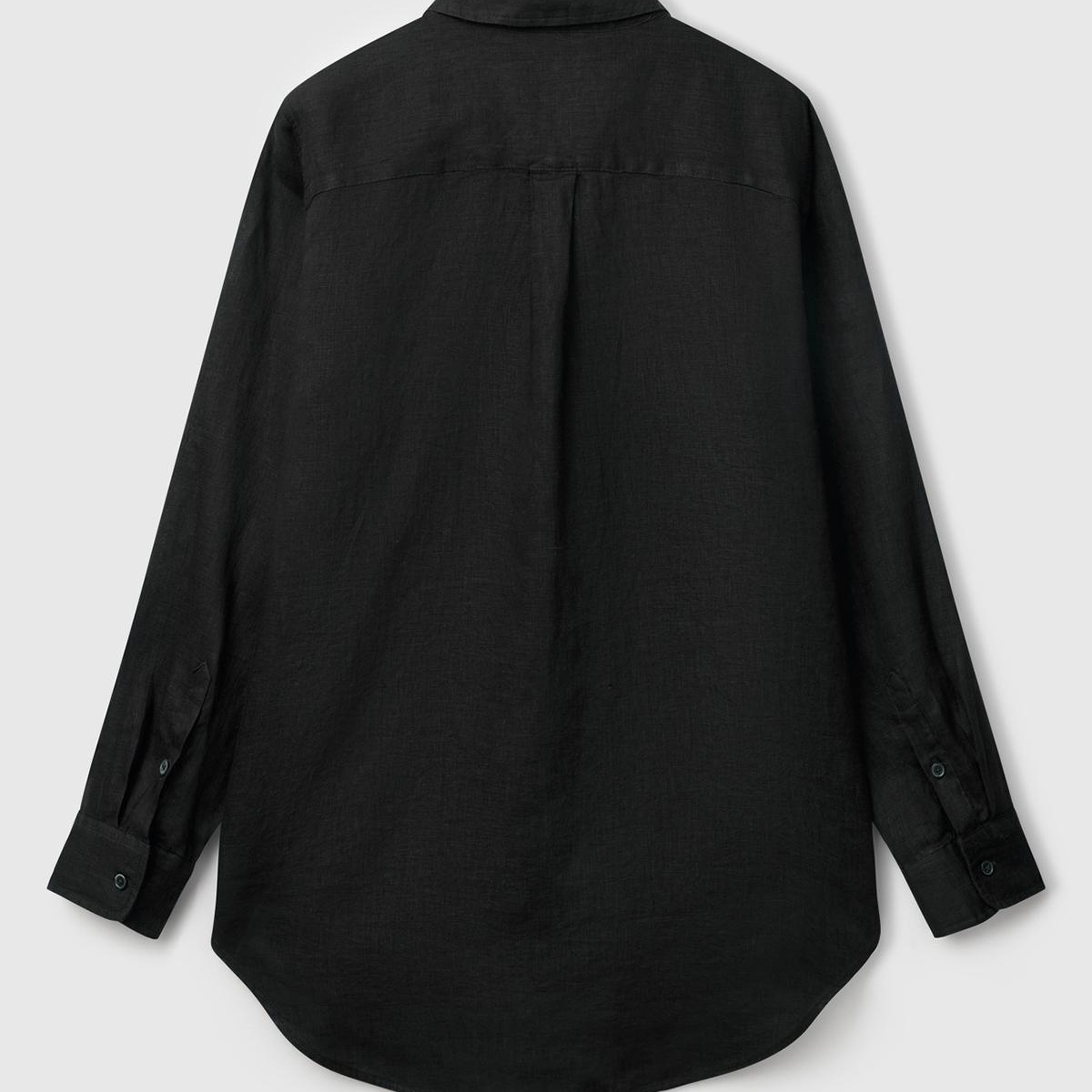 Kadın Siyah %100 Keten Gömlek