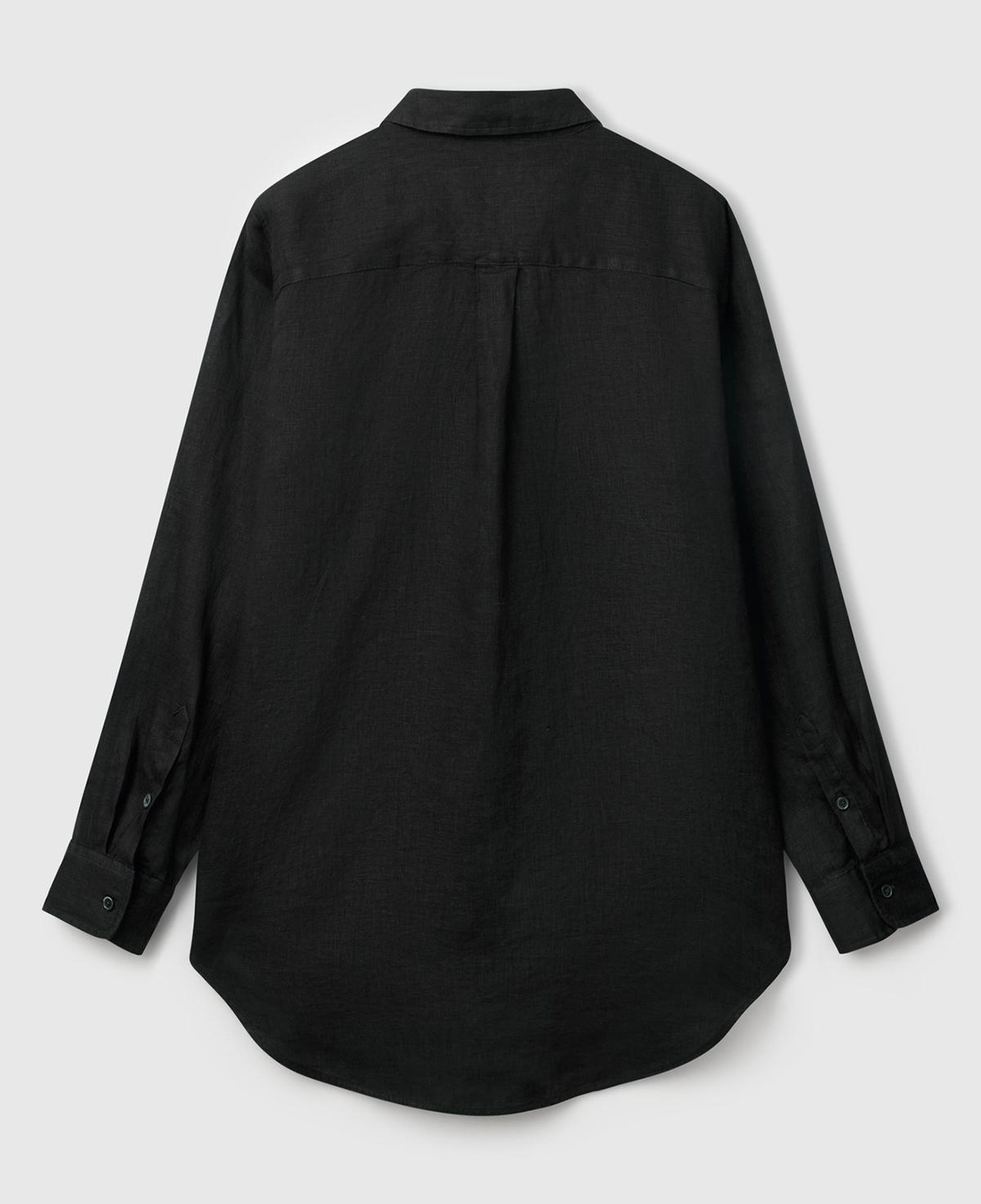 Kadın Siyah %100 Keten Gömlek