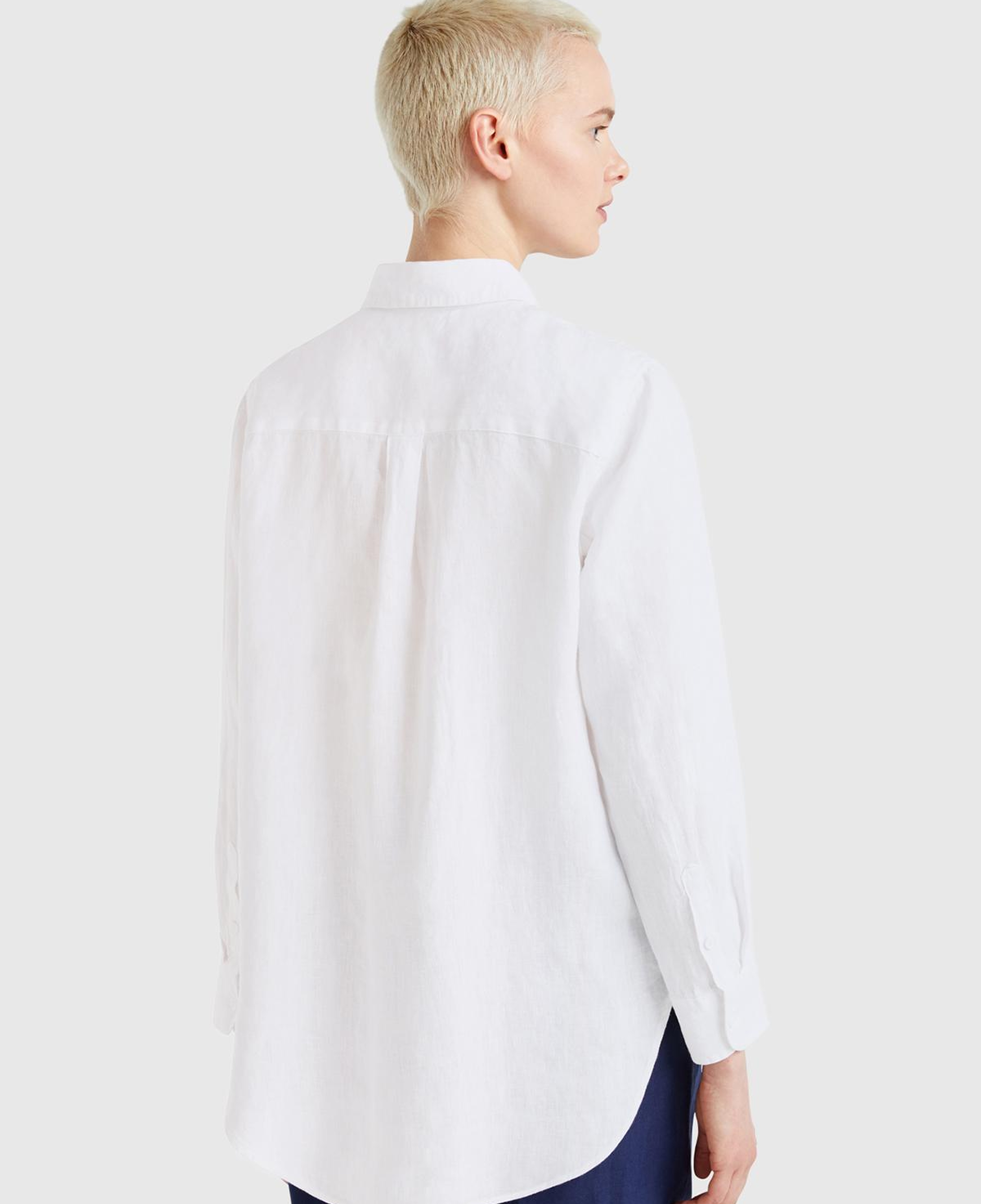 Kadın Beyaz %100 Keten Gömlek