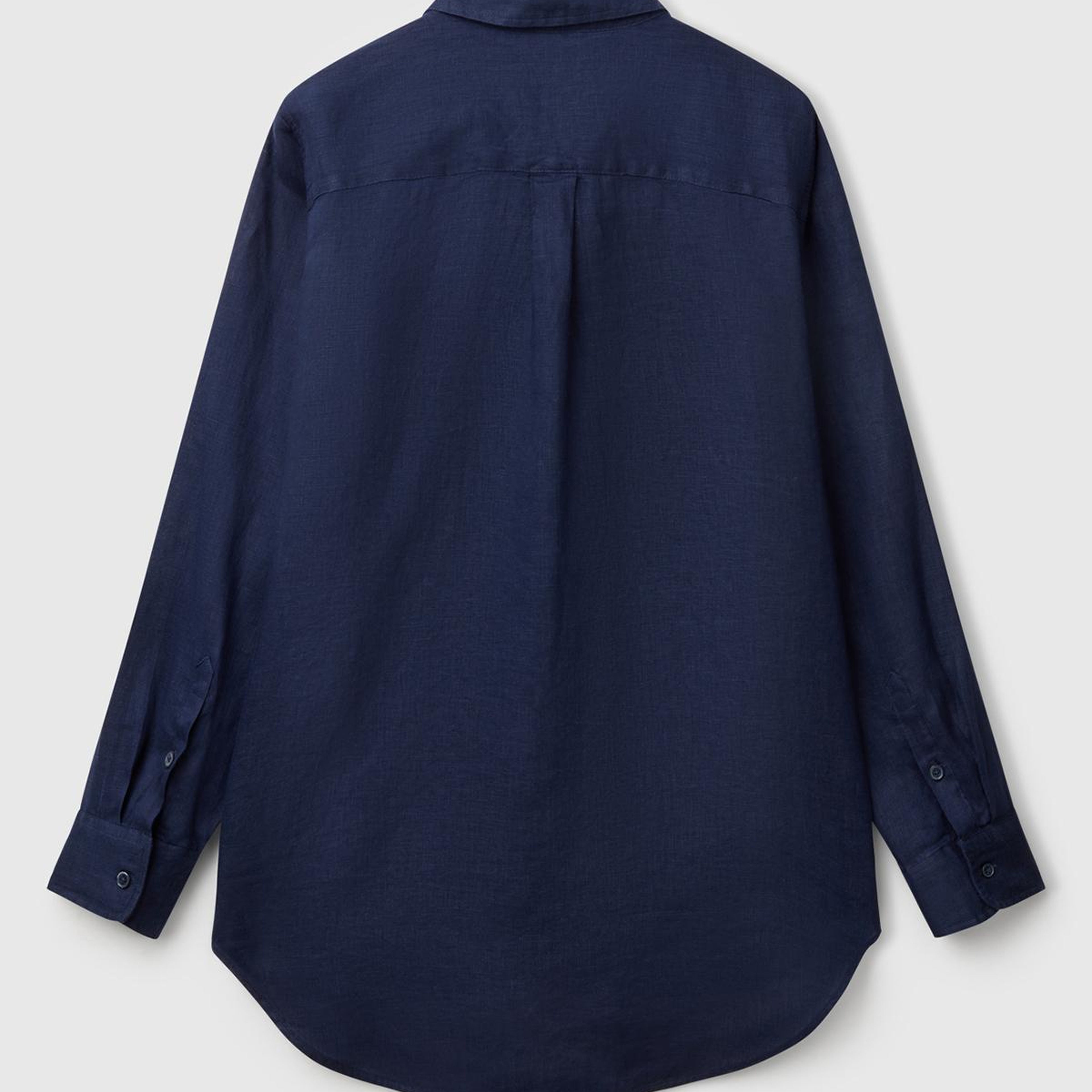 Kadın Koyu Lacivert %100 Keten Gömlek