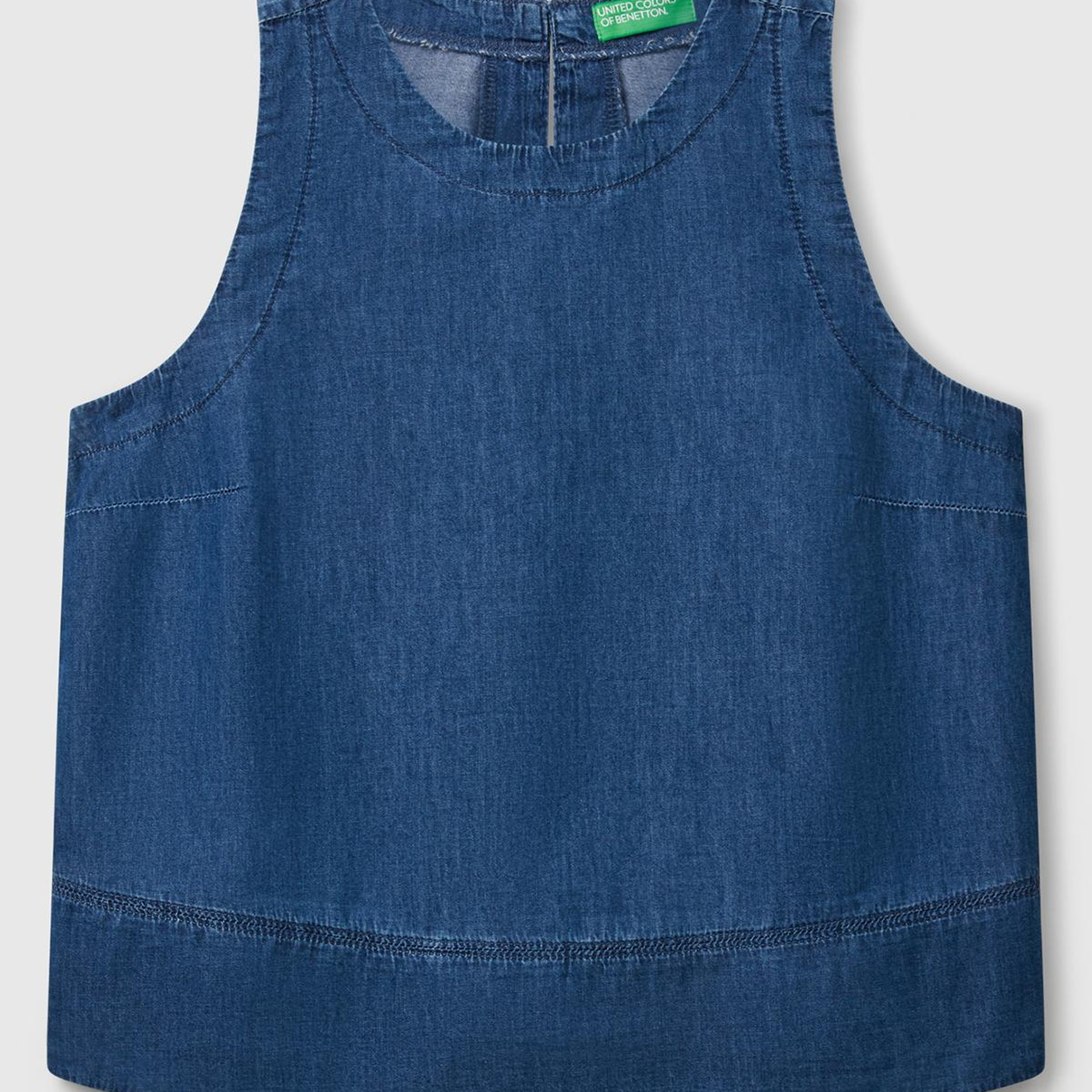 Kadın Koyu Mavi %100 Koton Kolsuz Şamre Bluz