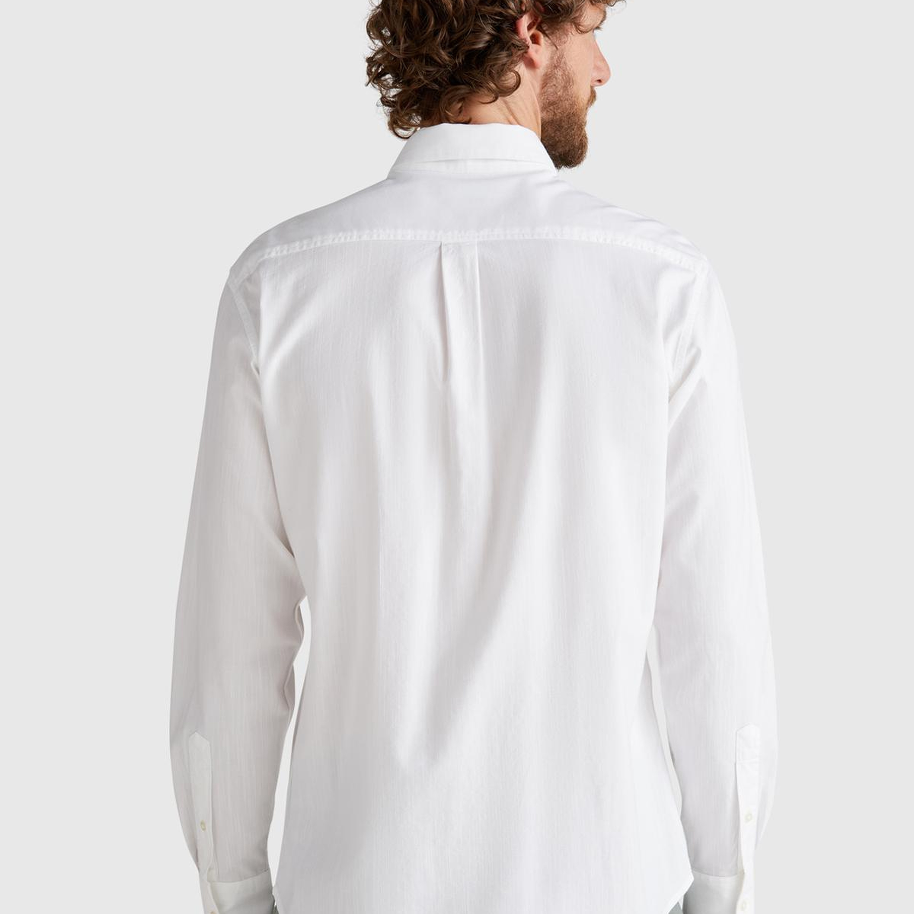 Erkek Beyaz Viskoz Karışımlı Slim Fit Gömlek