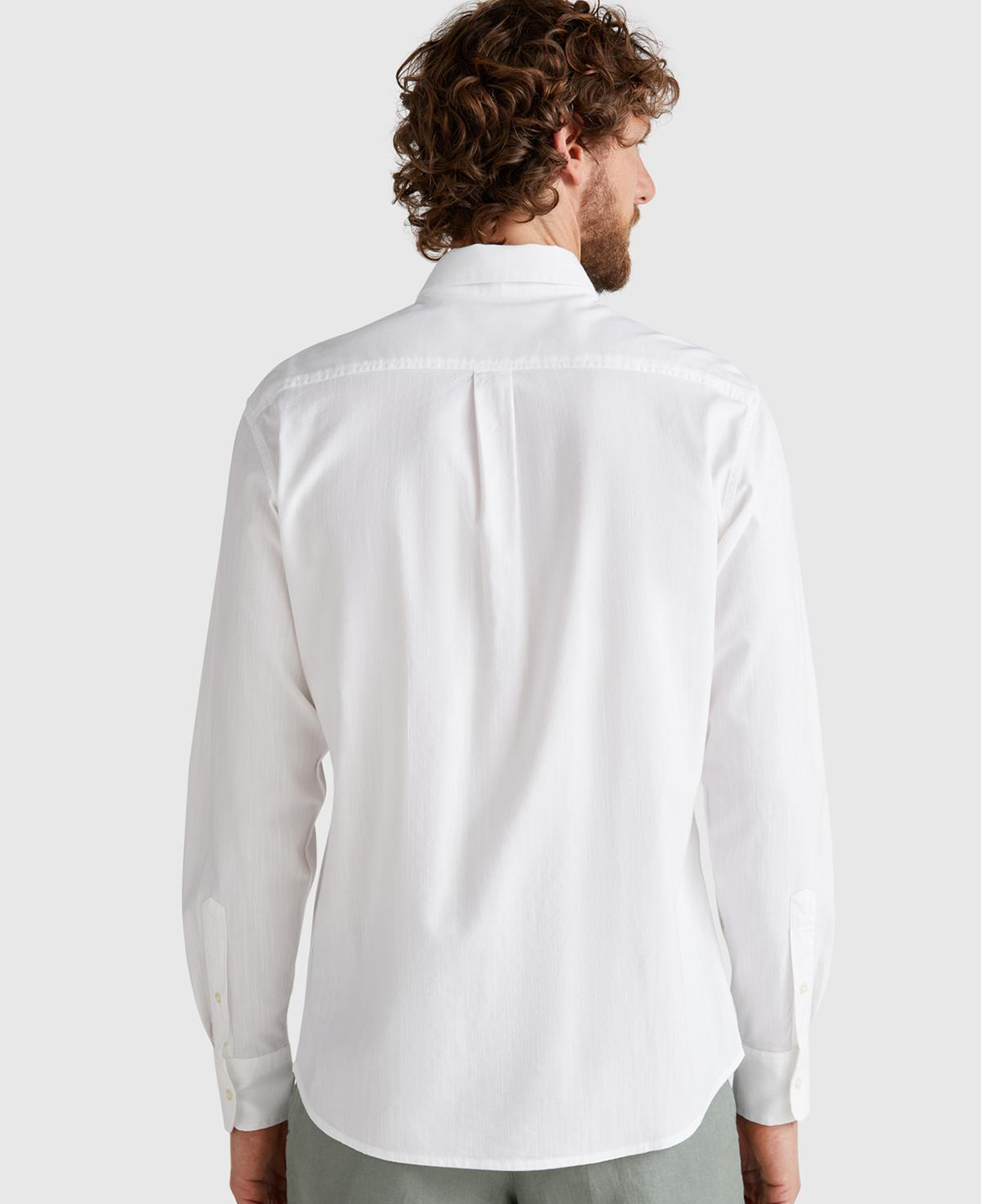 Erkek Beyaz Viskoz Karışımlı Slim Fit Gömlek