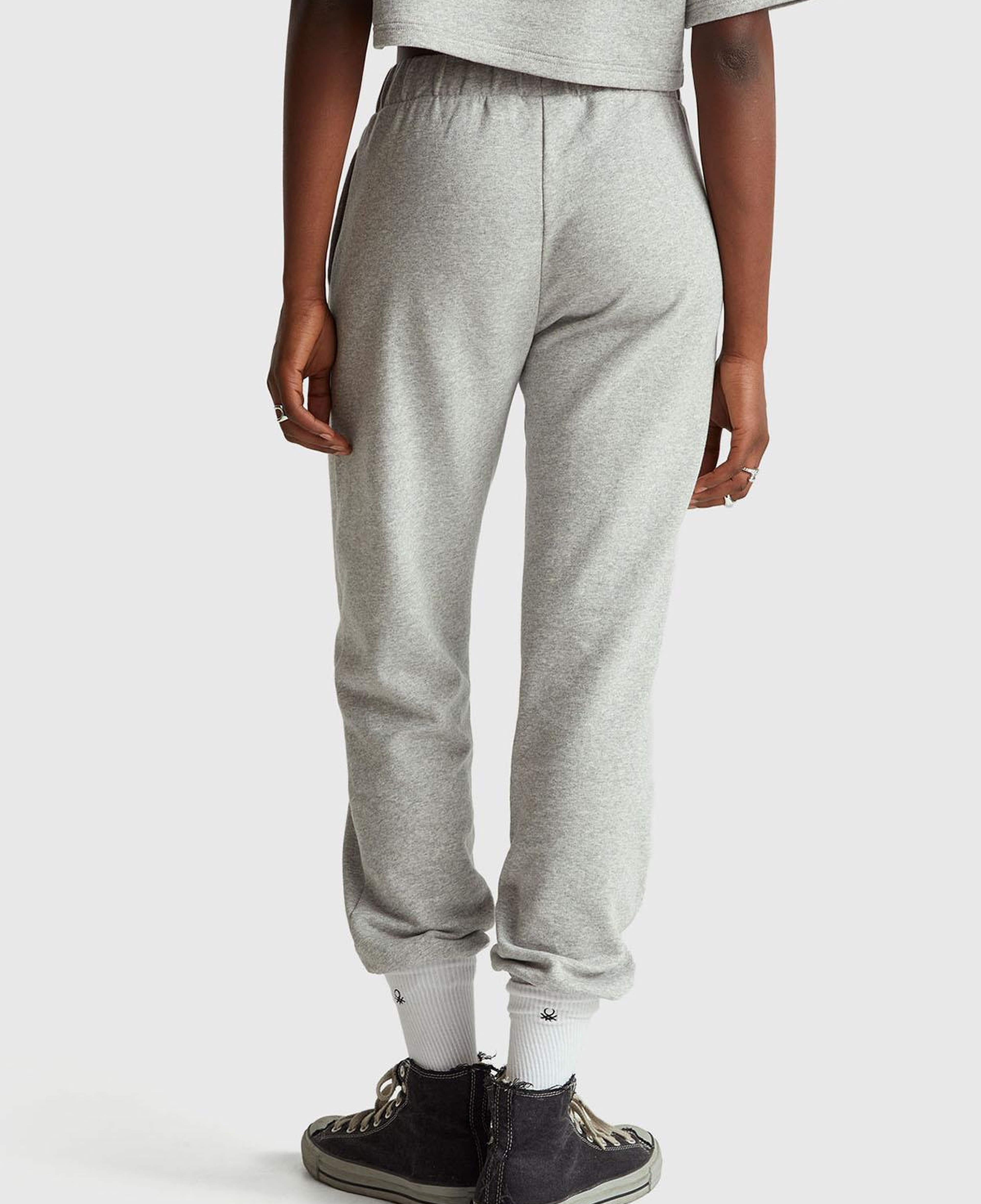 Kadın Gri Melanj  %100 Pamuk Regular Fit Stranger Things Eşofman Altı