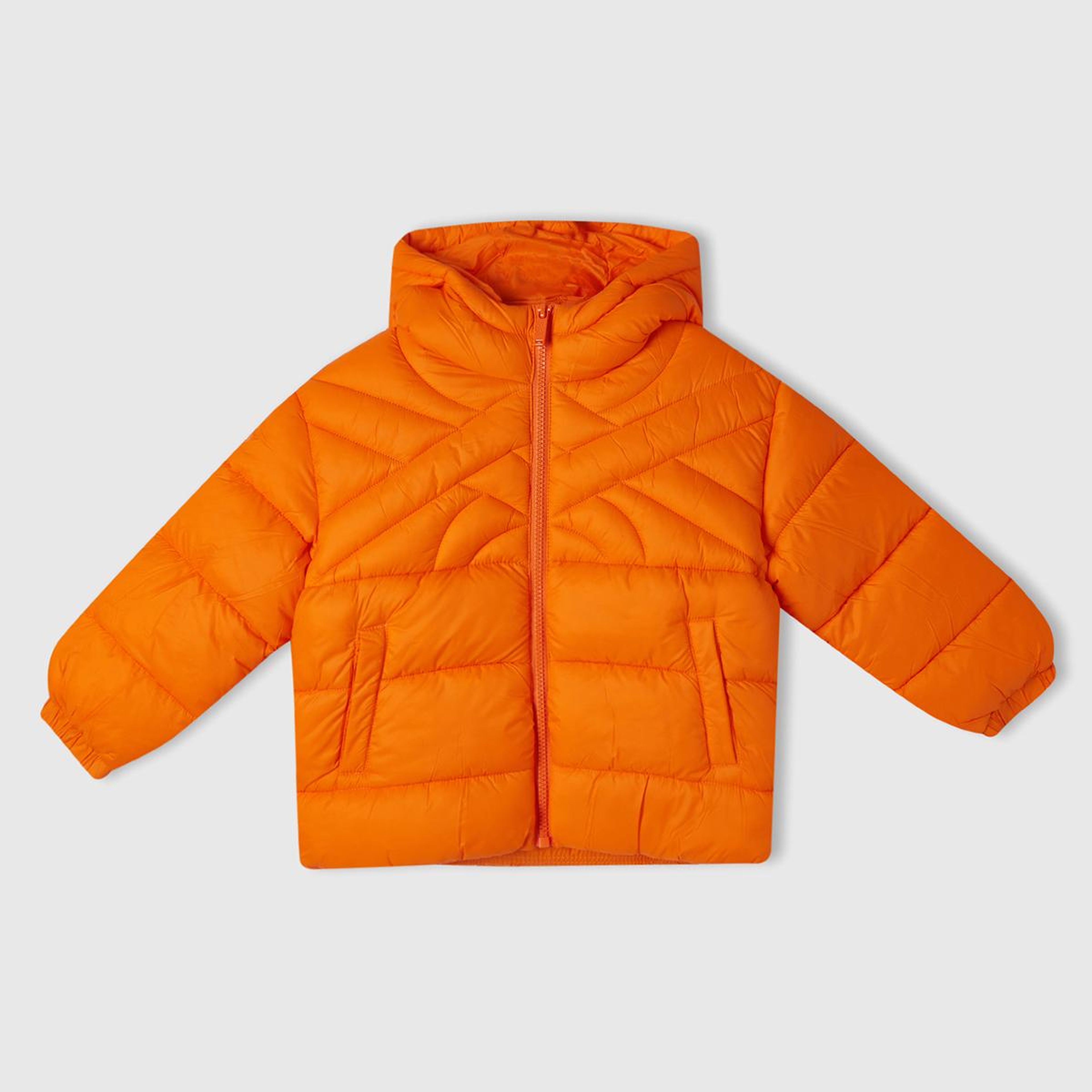 Erkek Çocuk Turuncu Benetton Logo İşlemeli Mont