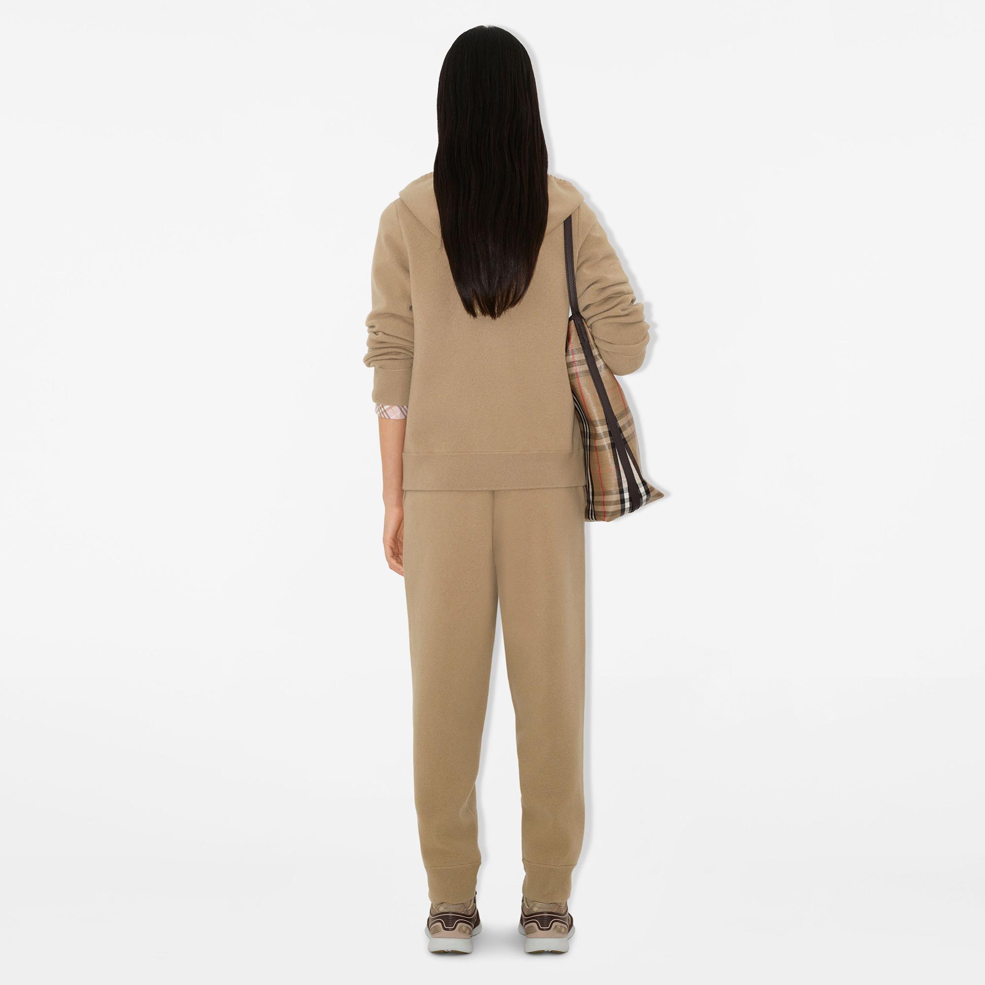 Burberry Cashmere Blend Zip Kadın Bej Hoodie