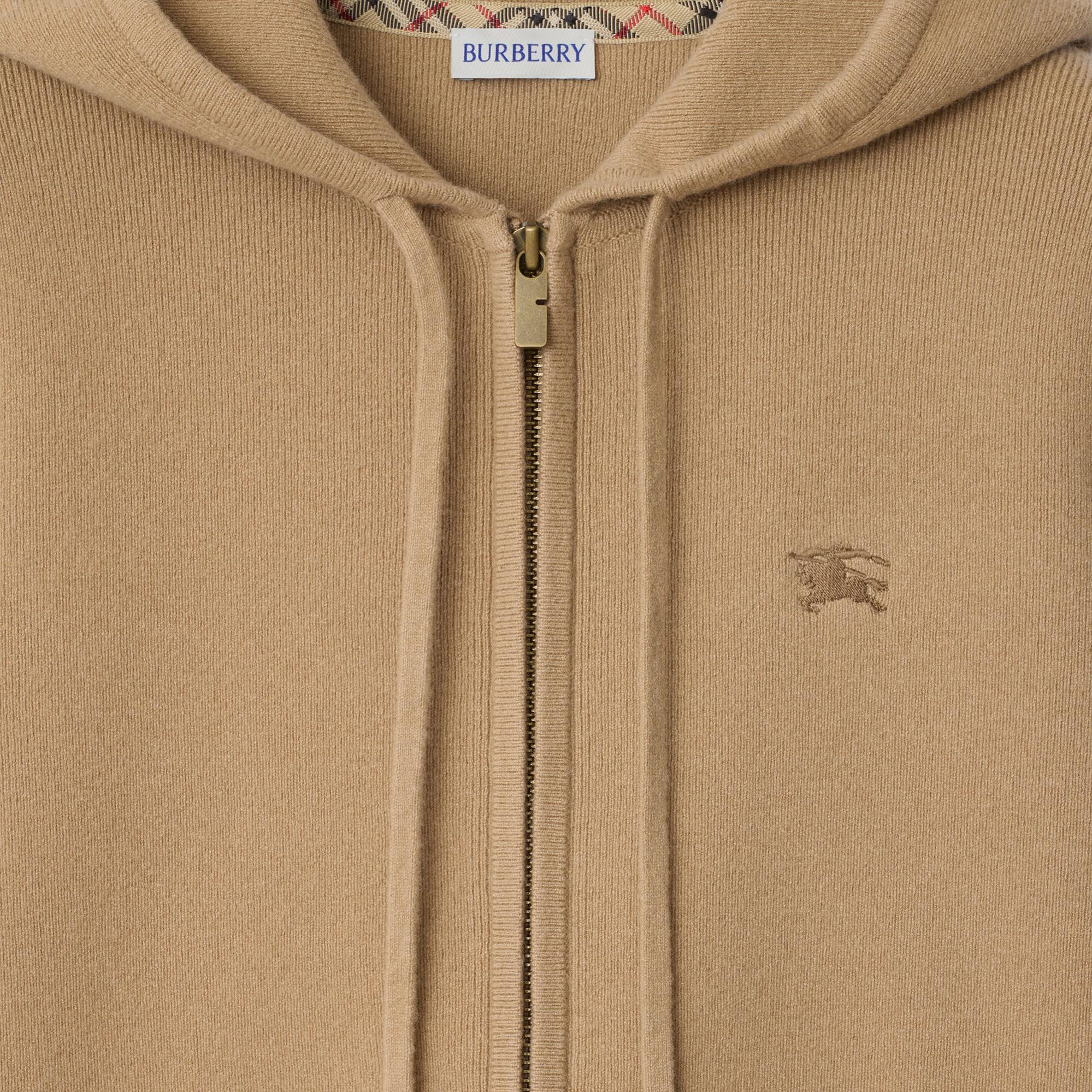 Burberry Cashmere Blend Zip Kadın Bej Hoodie