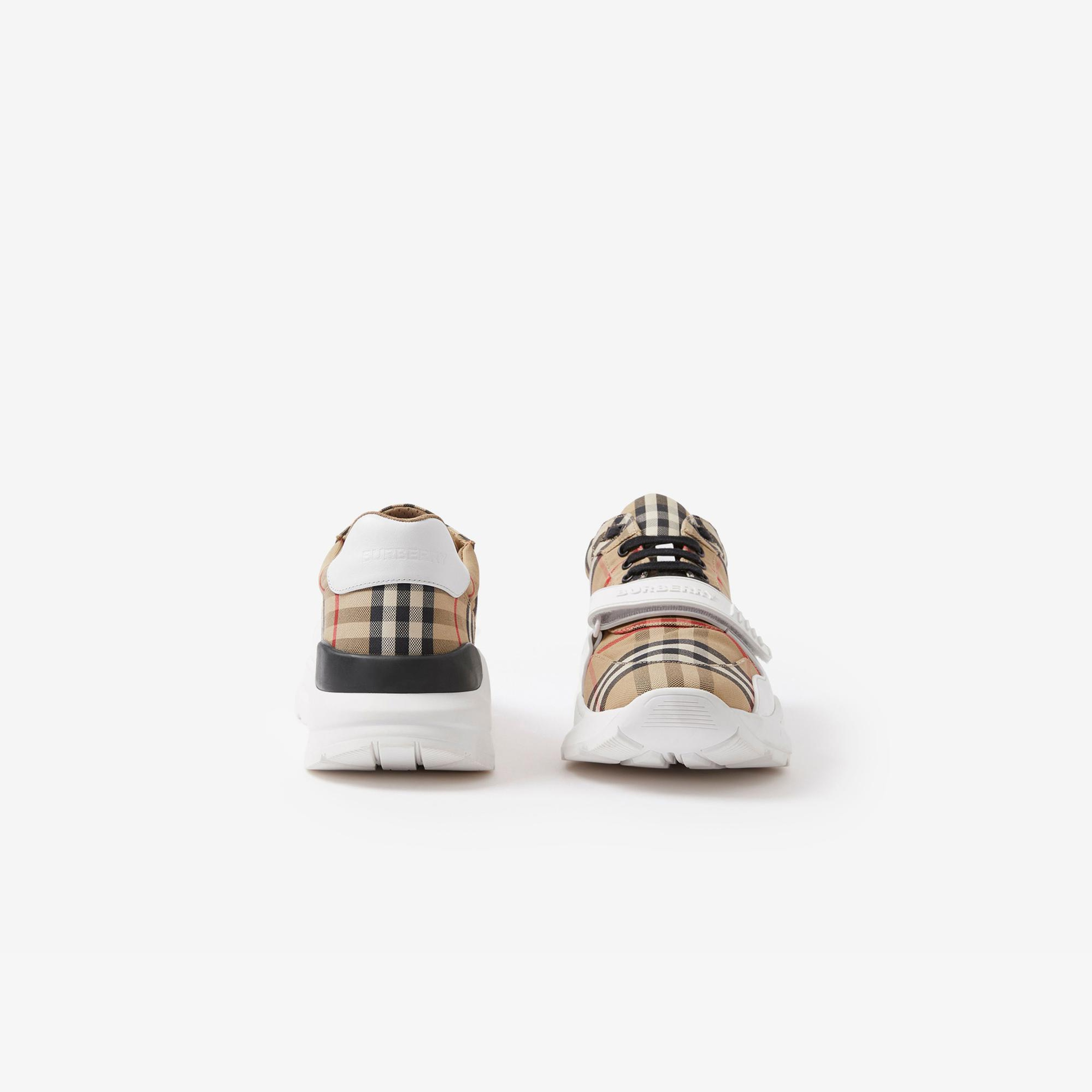 Burberry Check, Suede and Leather Erkek Bej Sneaker
