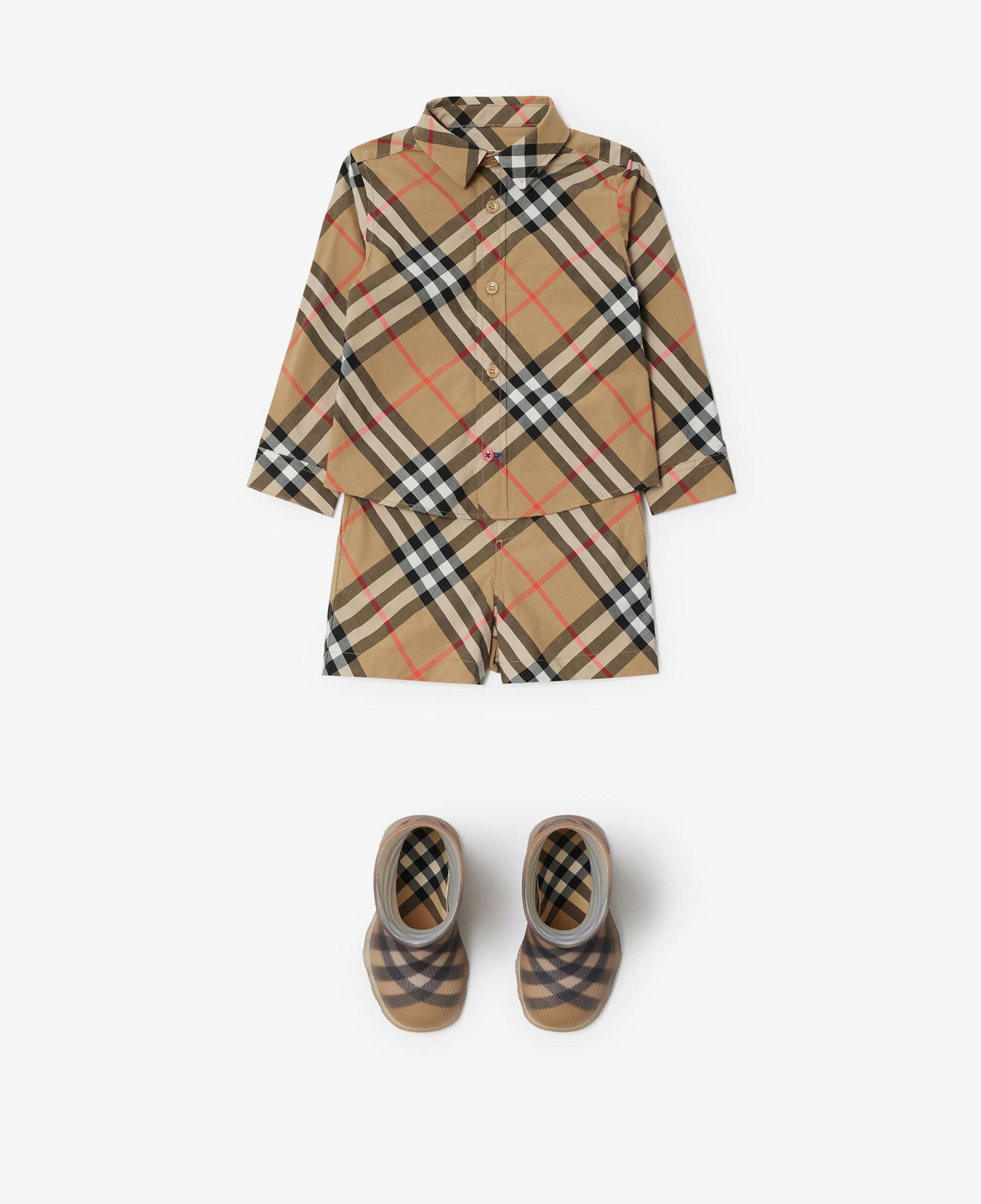 Burberry Check Pamuklu Çocuk Bej Gömlek