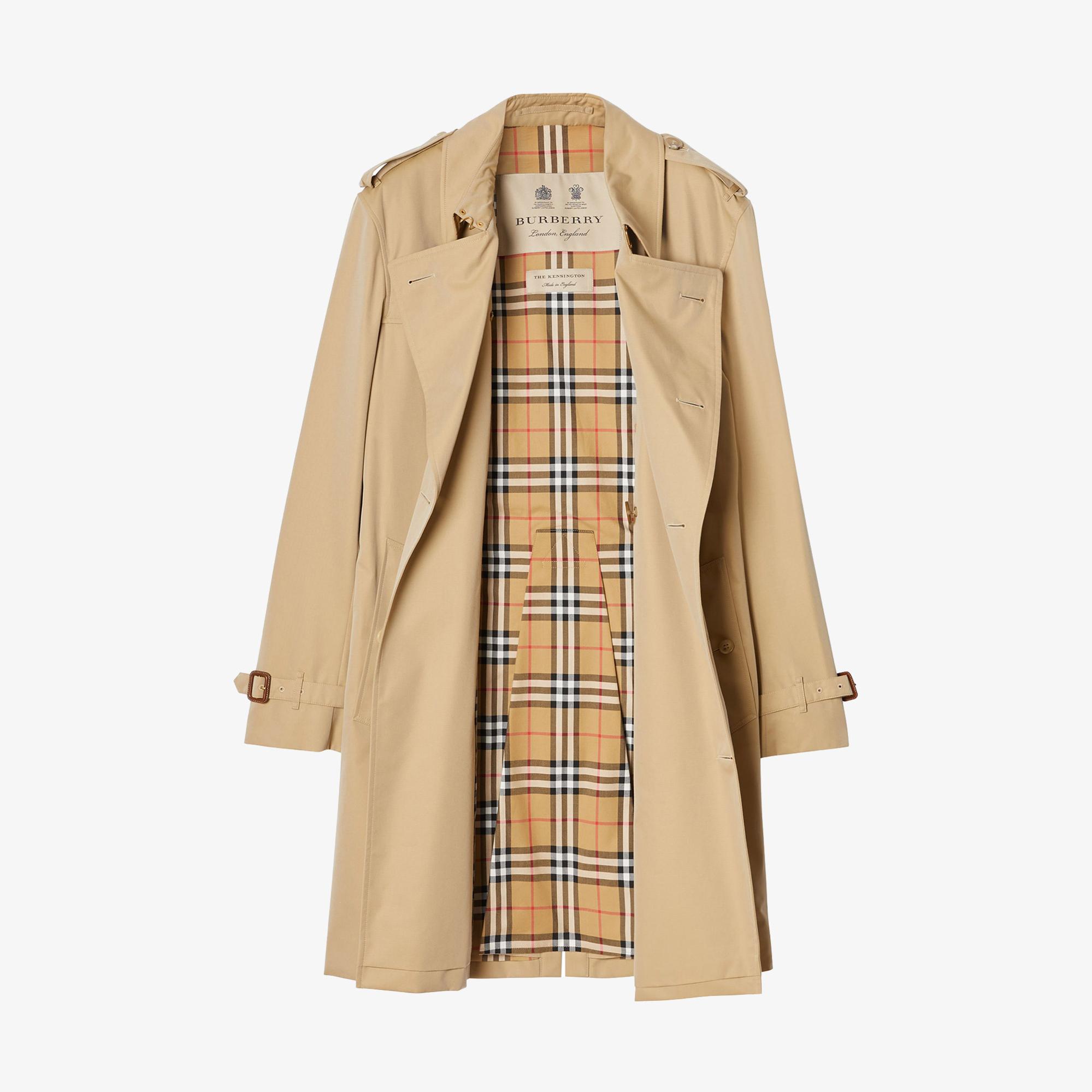 Burberry The Mid-Length Kensington Heritage Erkek Bej Trençkot