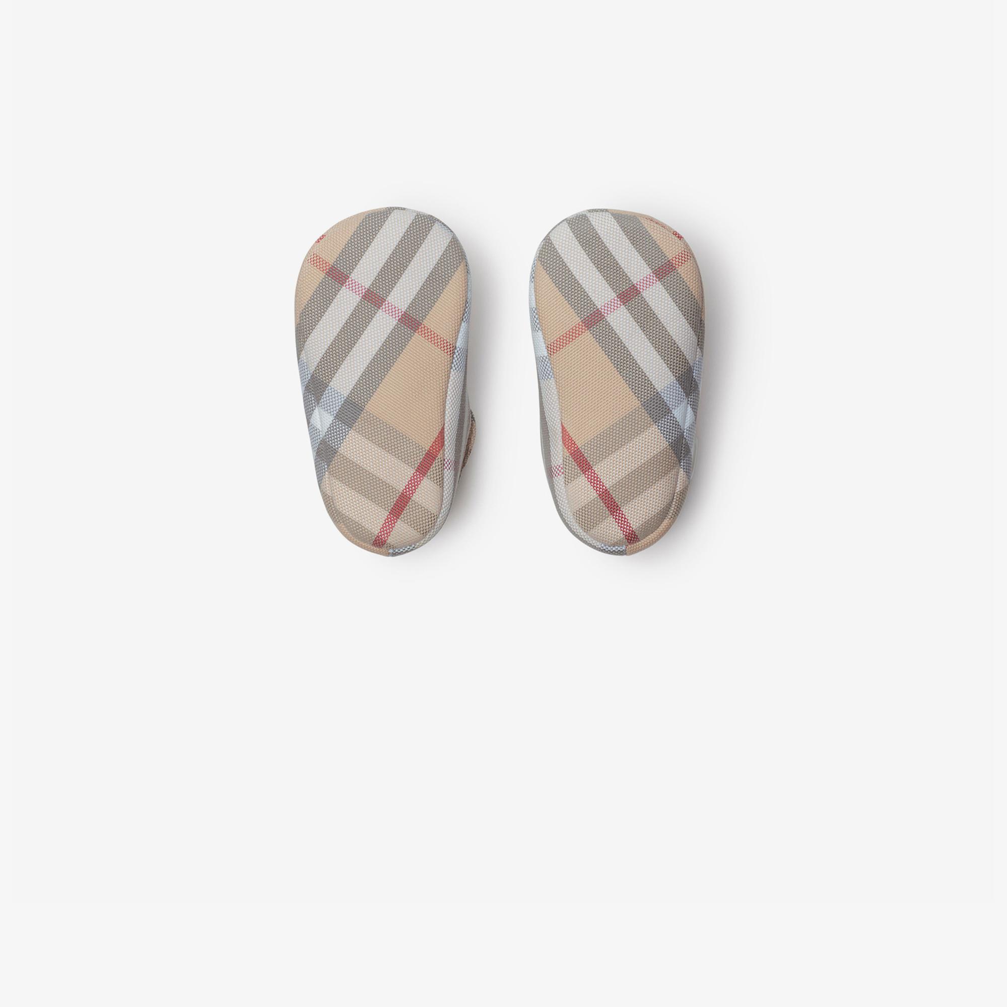 Burberry Check Pamuklu Mary Jane Çocuk Bej Sneaker