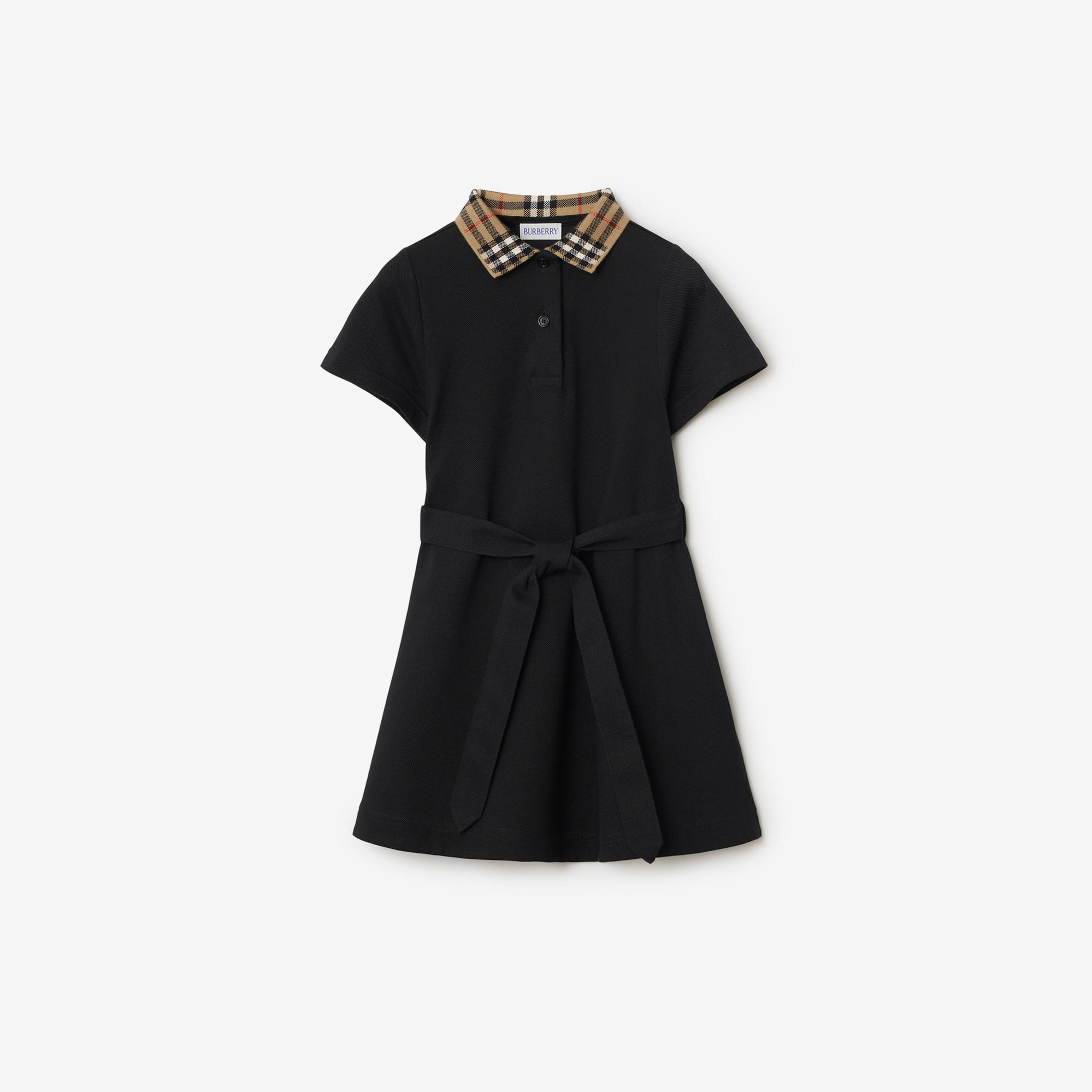 Burberry Astrid Collar Cotton Çocuk Siyah Elbise