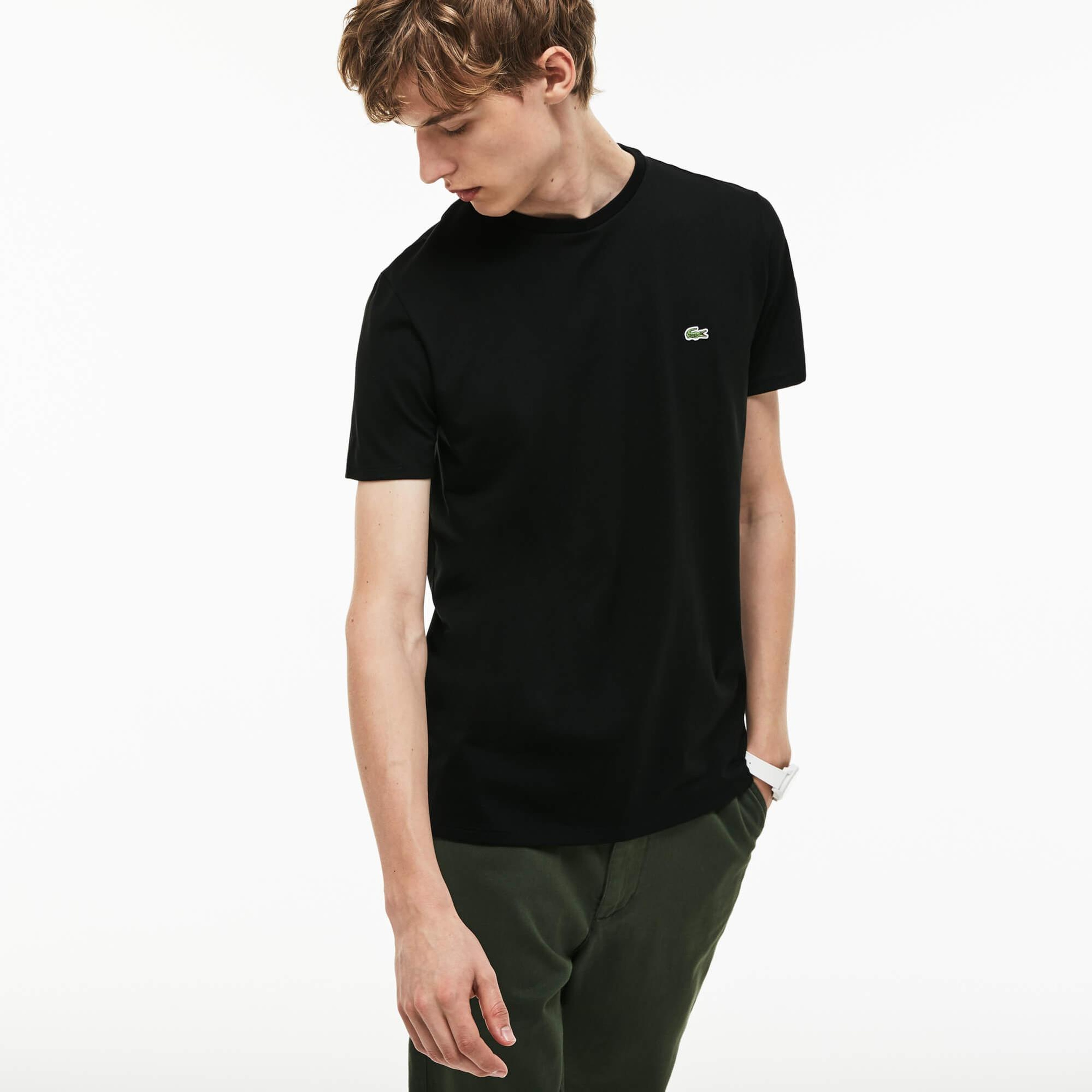 Lacoste Erkek Regular Fit Bisiklet Yaka Siyah T-Shirt
