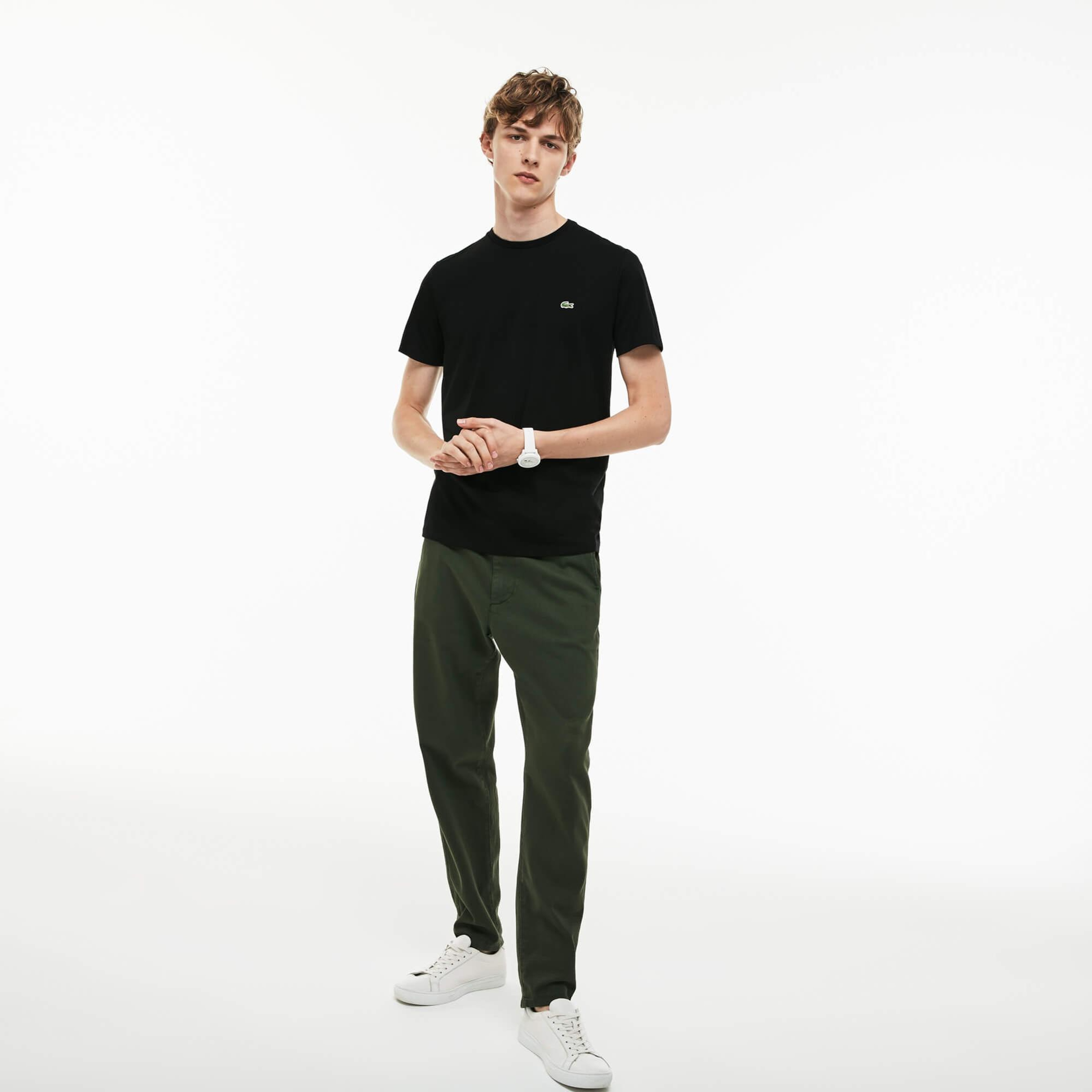 Lacoste Erkek Regular Fit Bisiklet Yaka Siyah T-Shirt