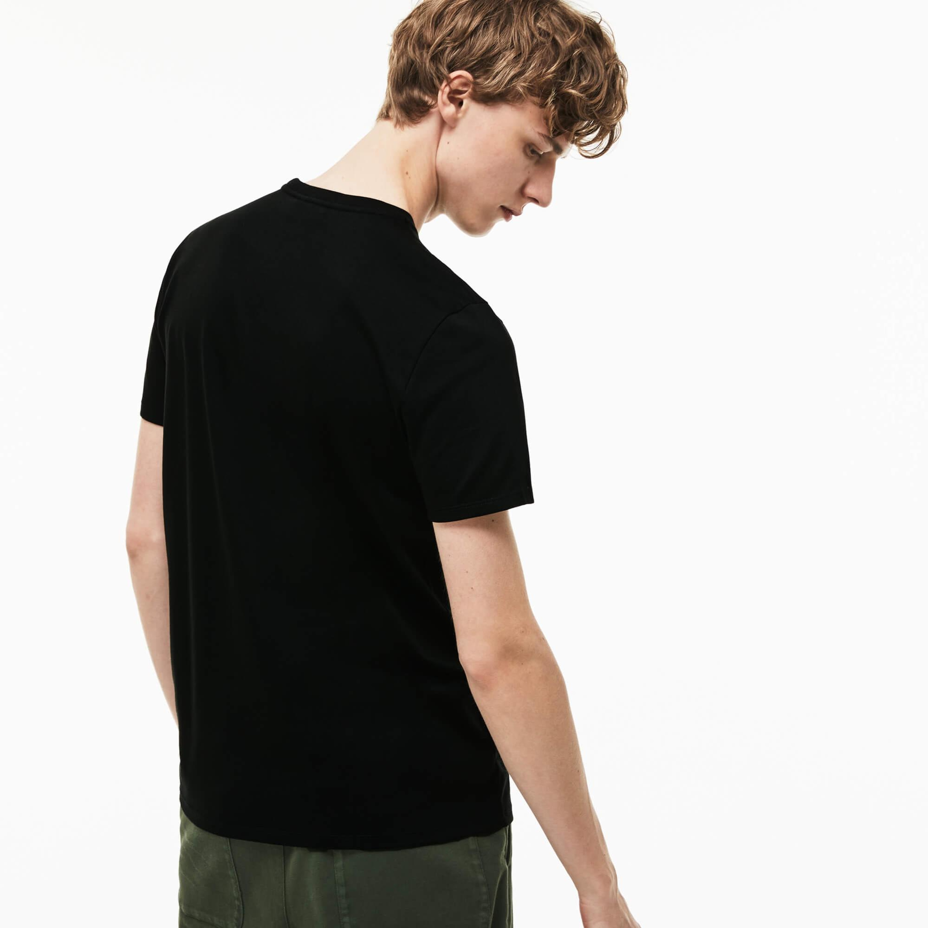Lacoste Erkek Regular Fit Bisiklet Yaka Siyah T-Shirt