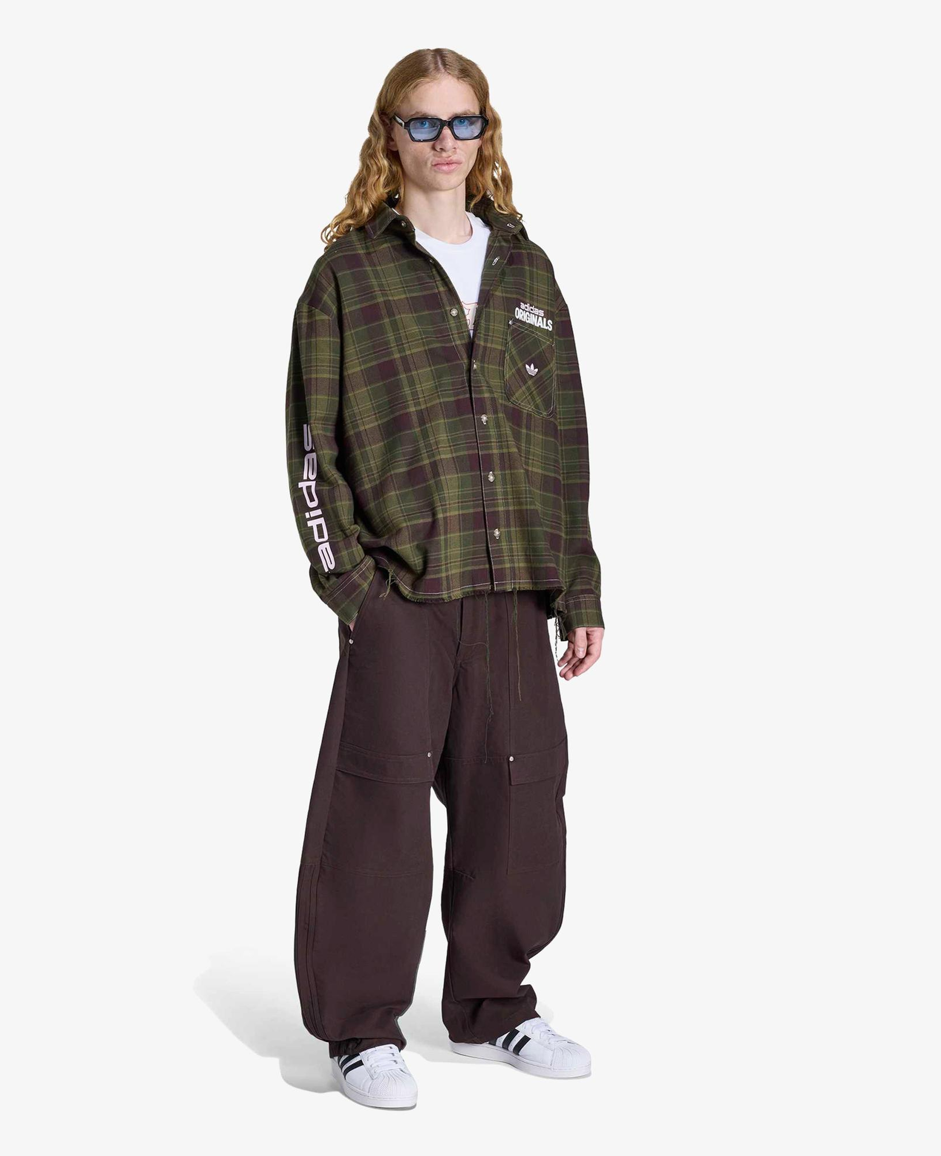 adidas Flannel Buttonup Erkek Yeşil Gömlek