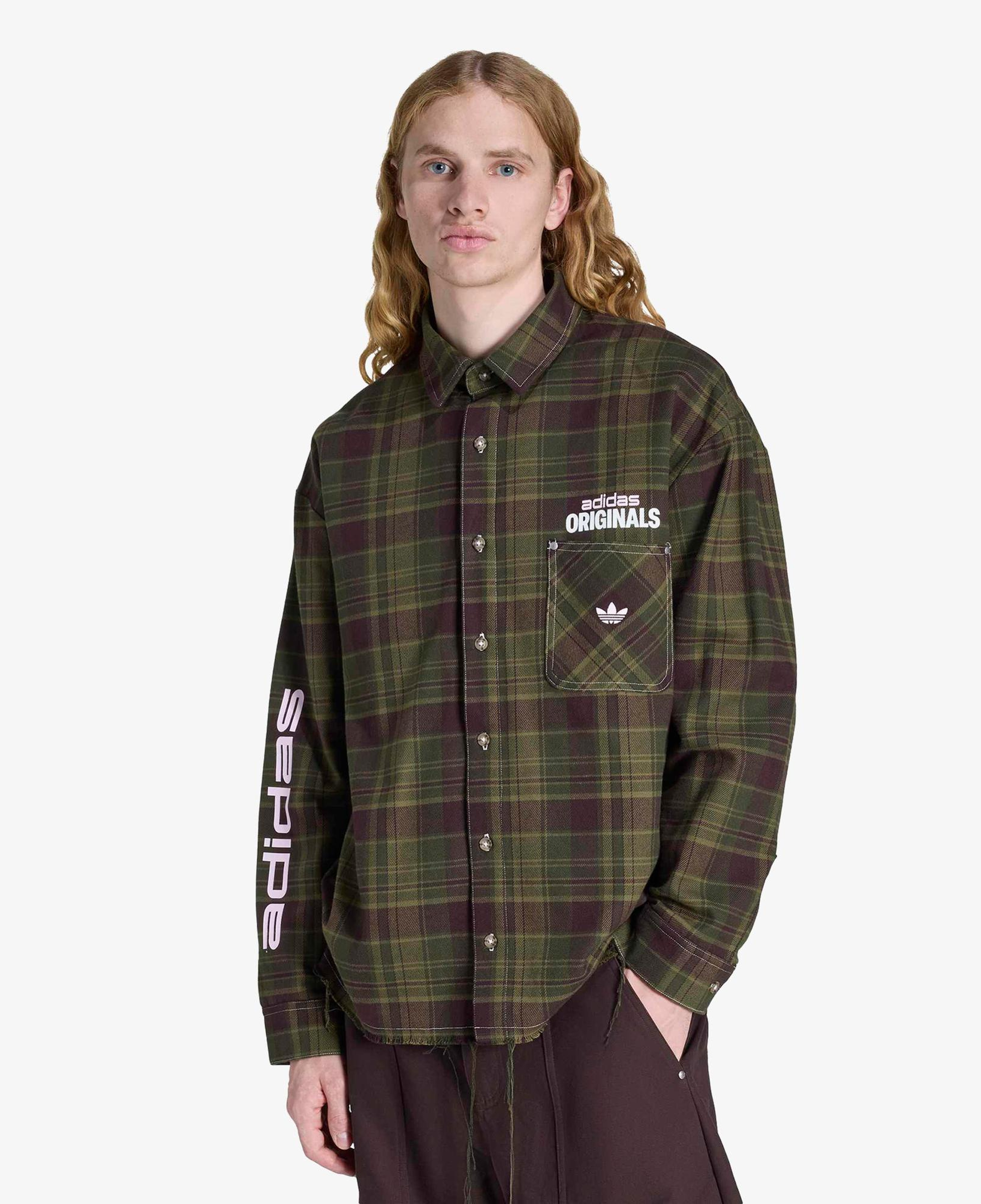 adidas Flannel Buttonup Erkek Yeşil Gömlek
