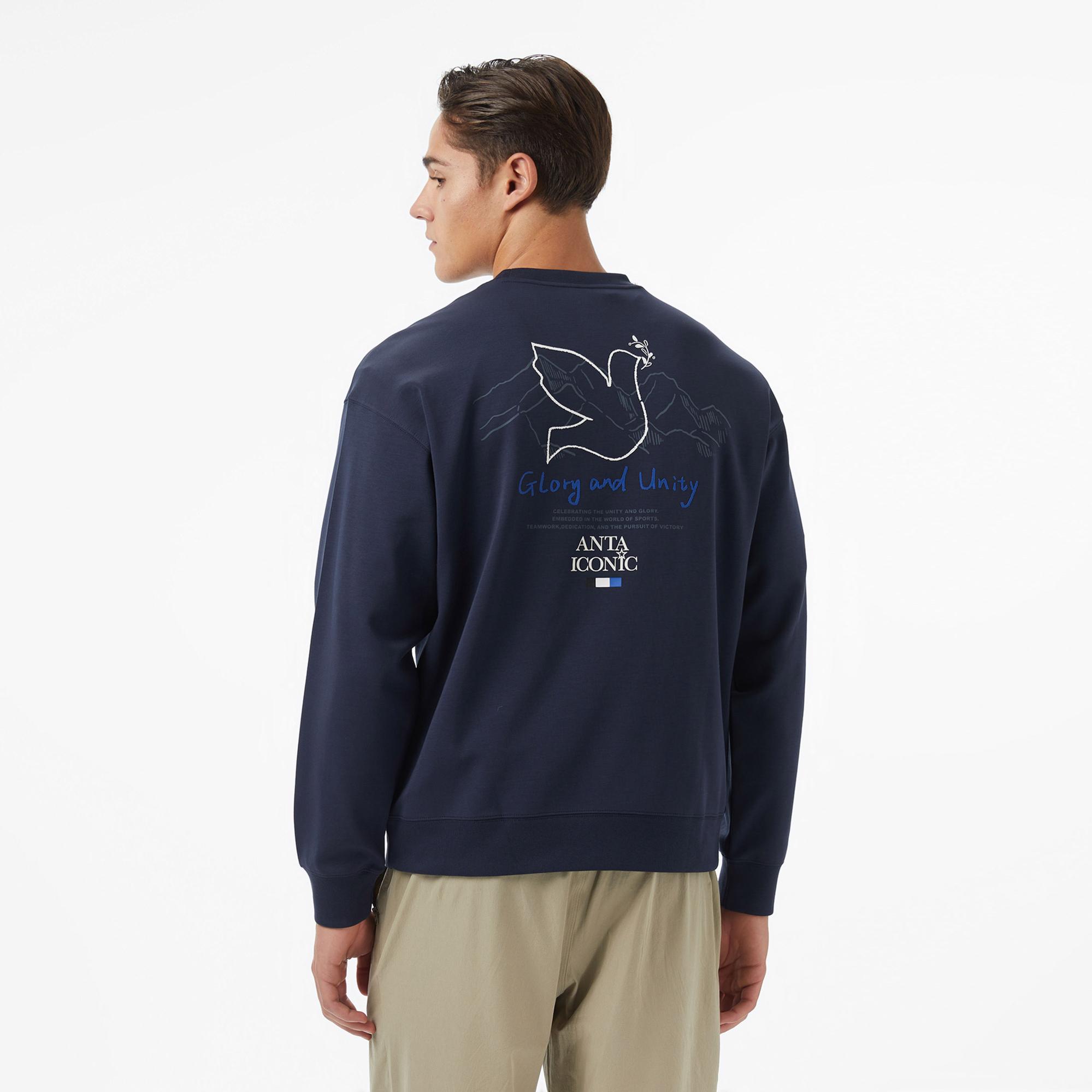 Anta Iconic Erkek Mavi Sweatshirt