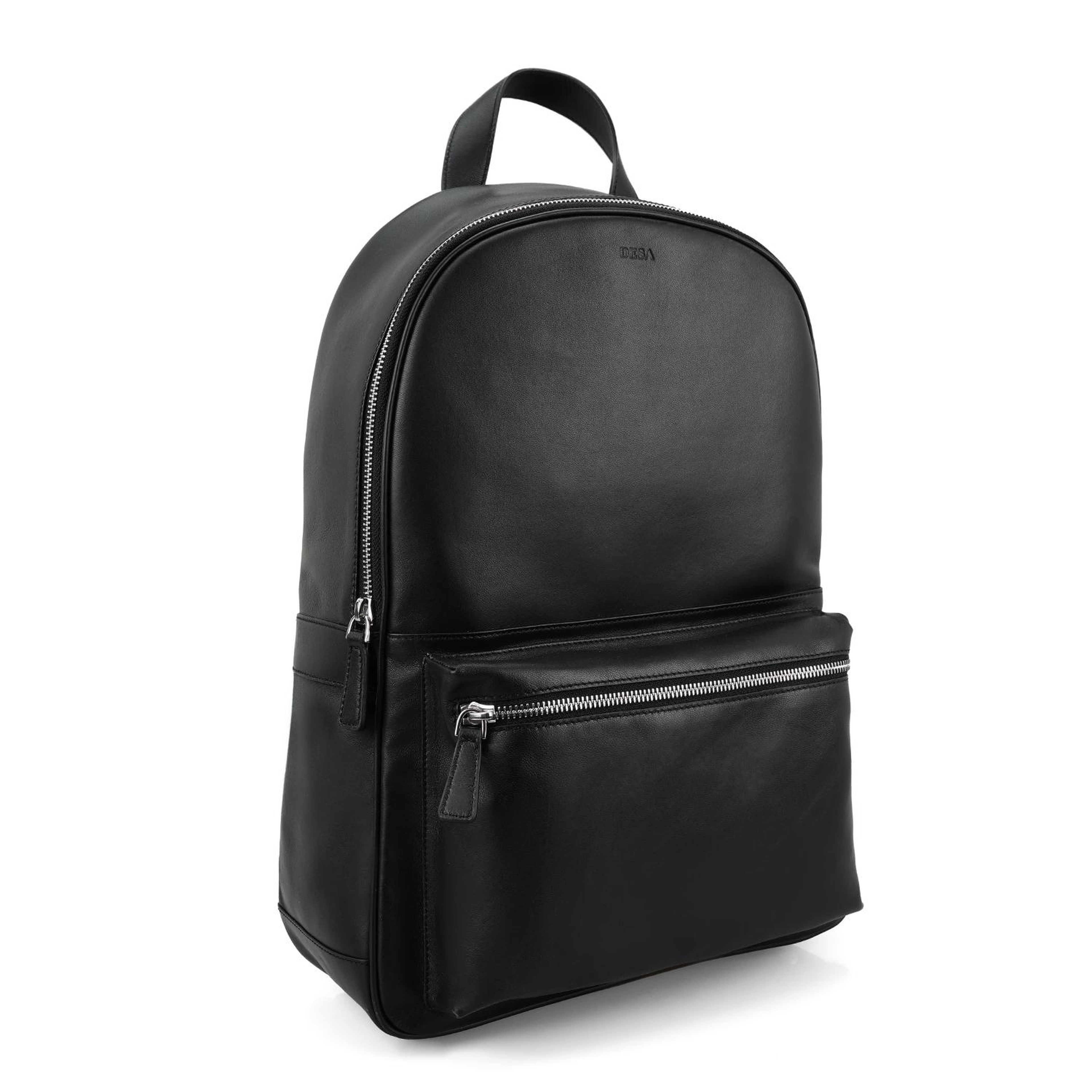 Nathan Siyah Deri Sırt Çantası