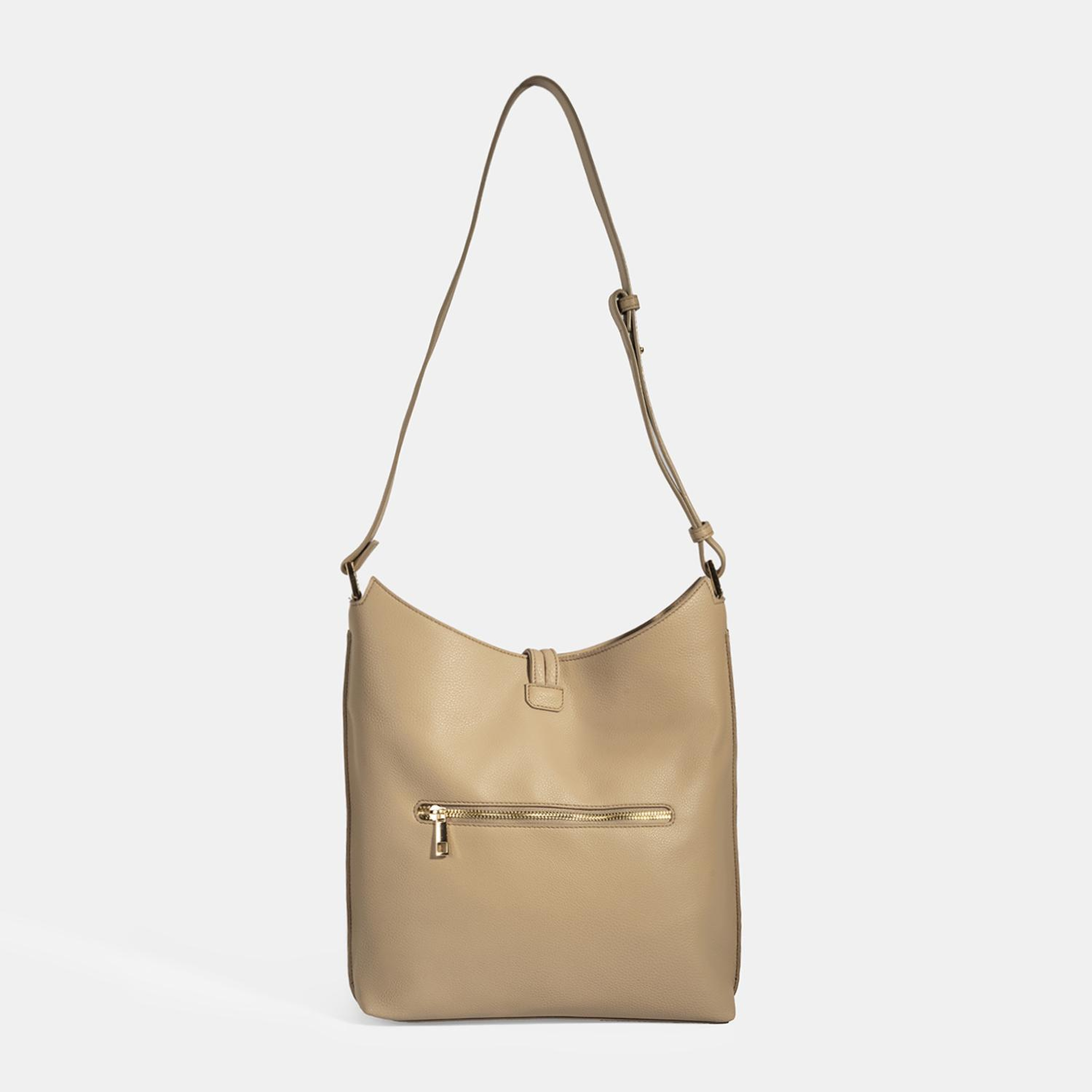 Kadın Bej Püskül Detaylı Omuz Çantası