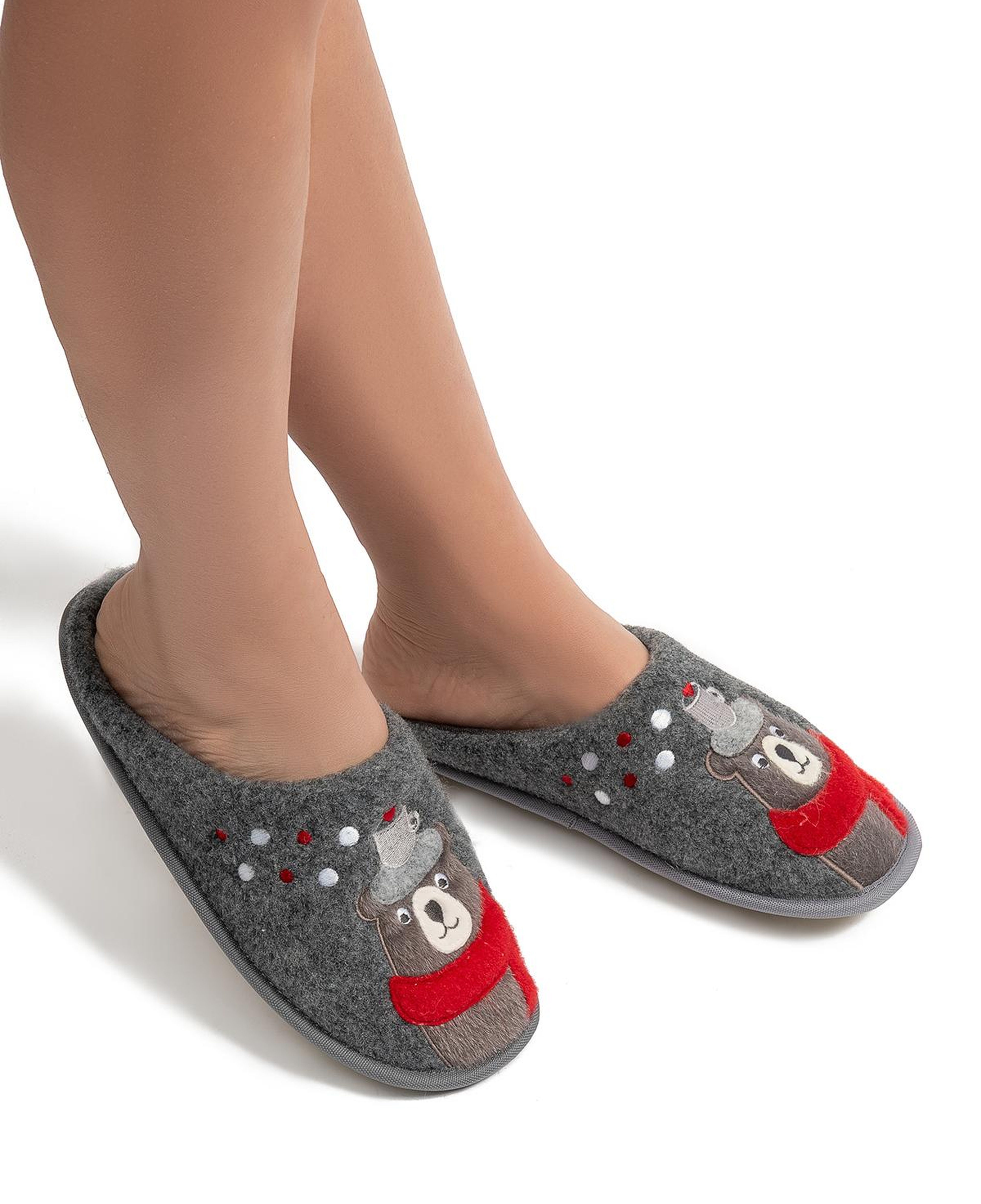 Cafe Kadın, Garson Boy Ev Terliği Koyu Gri 35/39