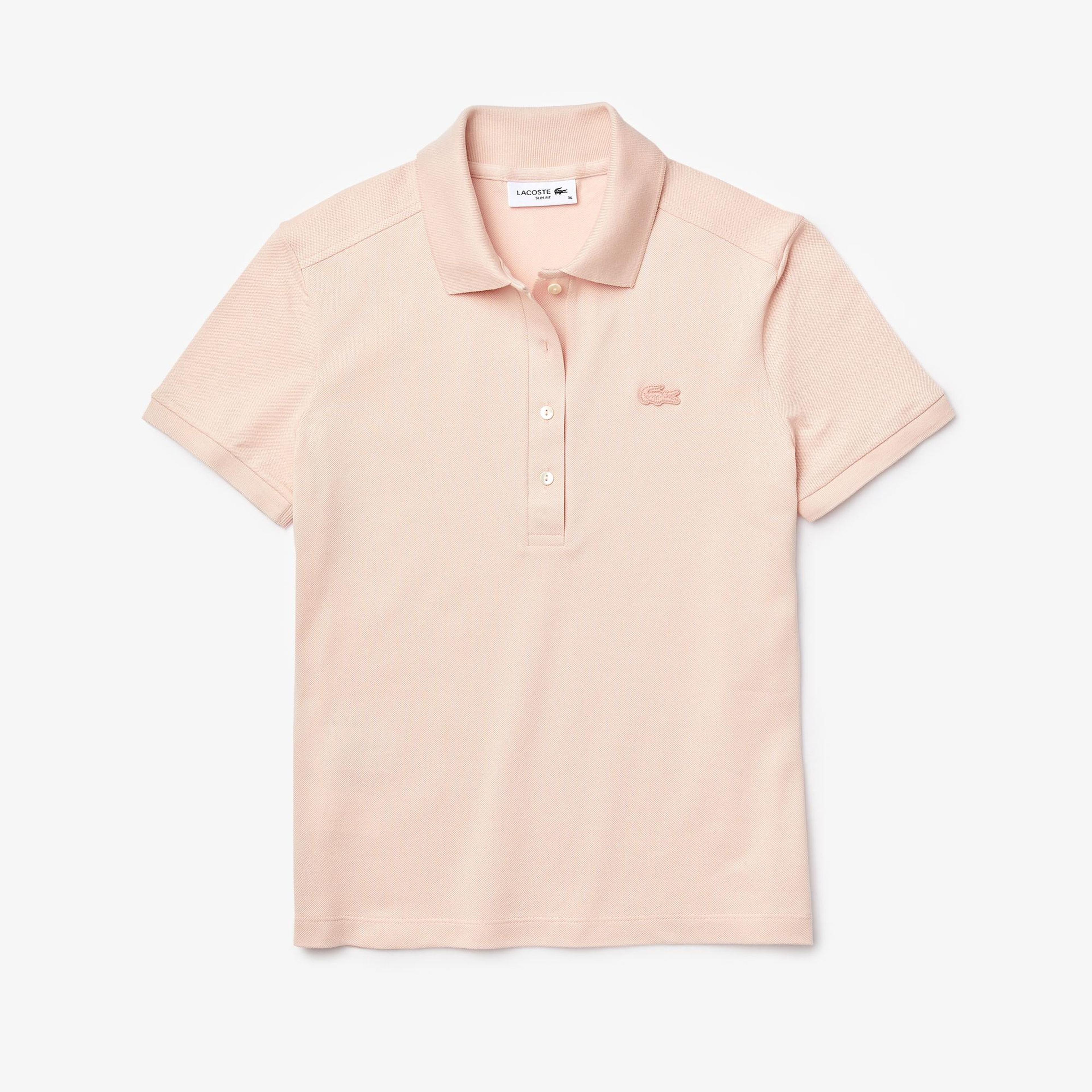 Lacoste L.12.D Kadın Slim Fit Pembe Polo