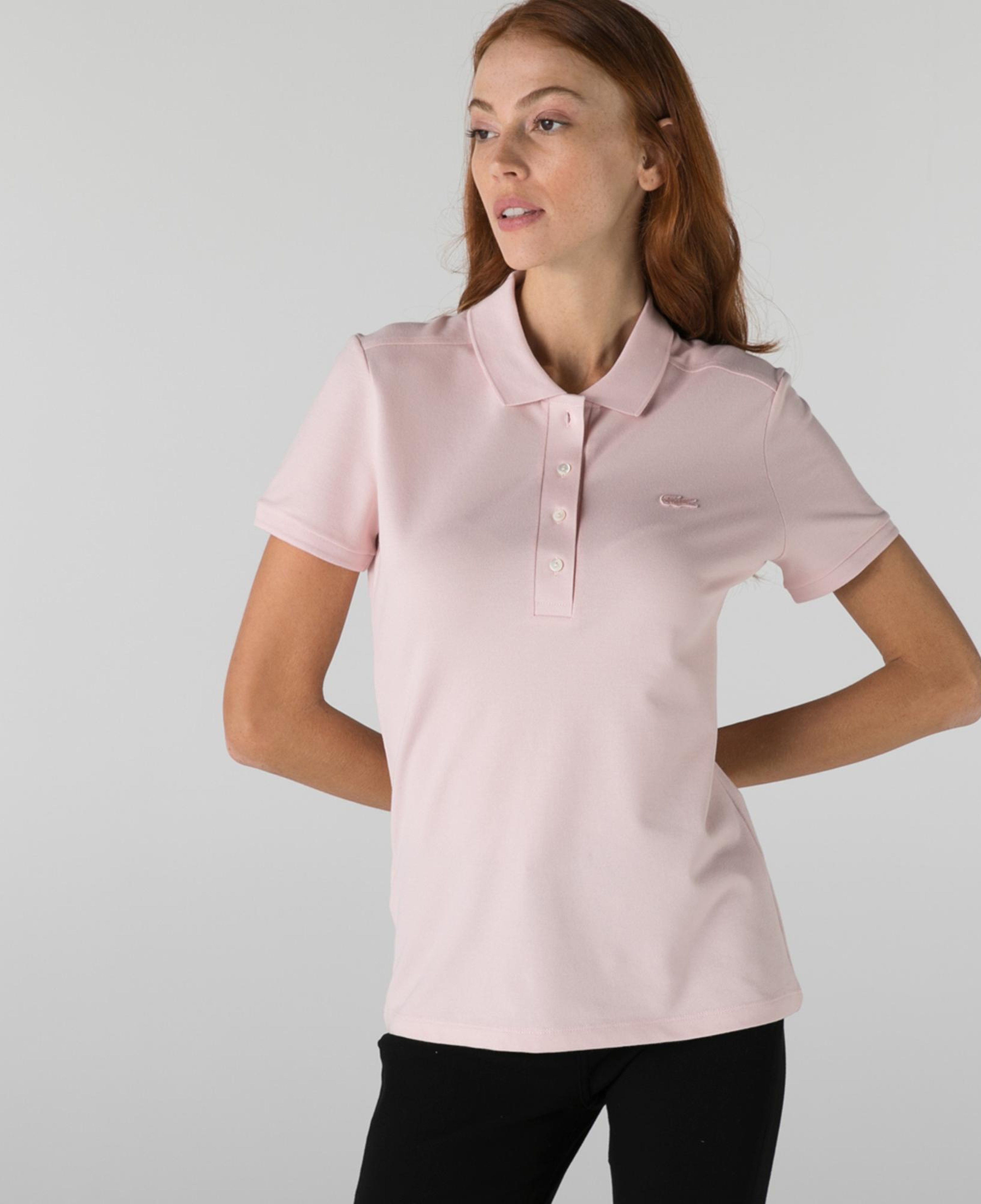 Lacoste L.12.D Kadın Slim Fit Pembe Polo