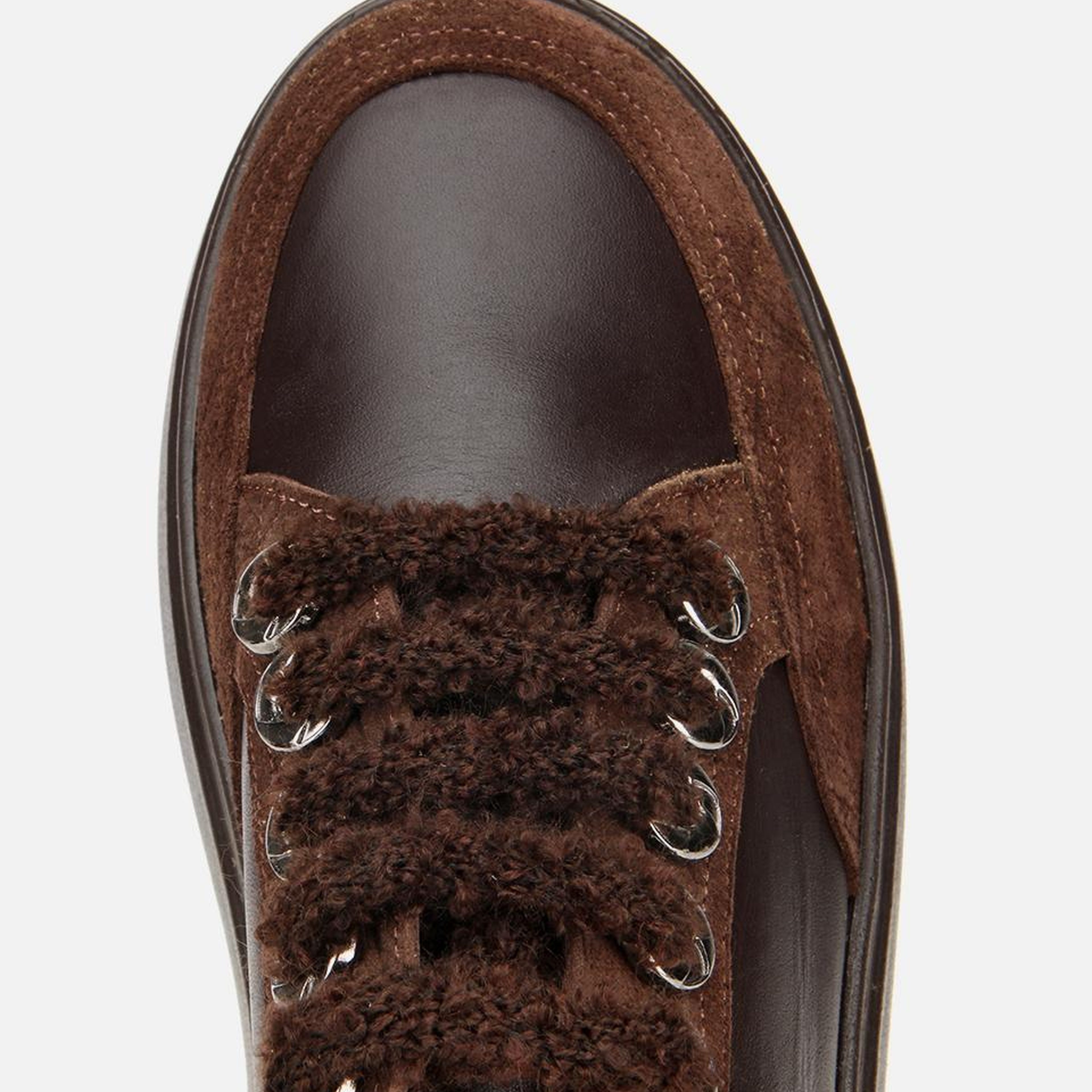 Kadın Deri Kahverengi Bağcık Detaylı Kalın Tabanlı Spor Ayakkabı