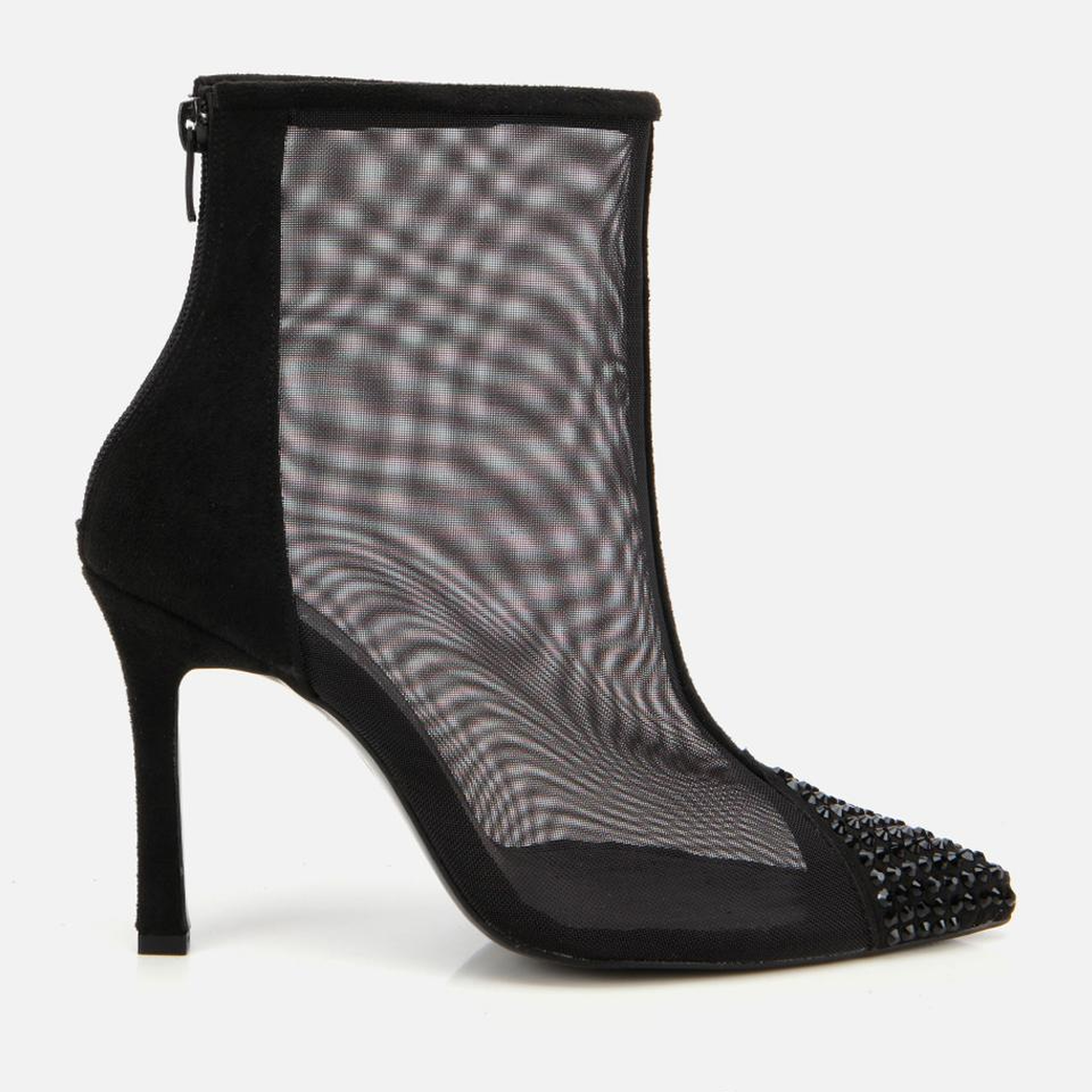 Kadın Siyah Transparan Taş Detaylı Bilekte Topuklu Bot