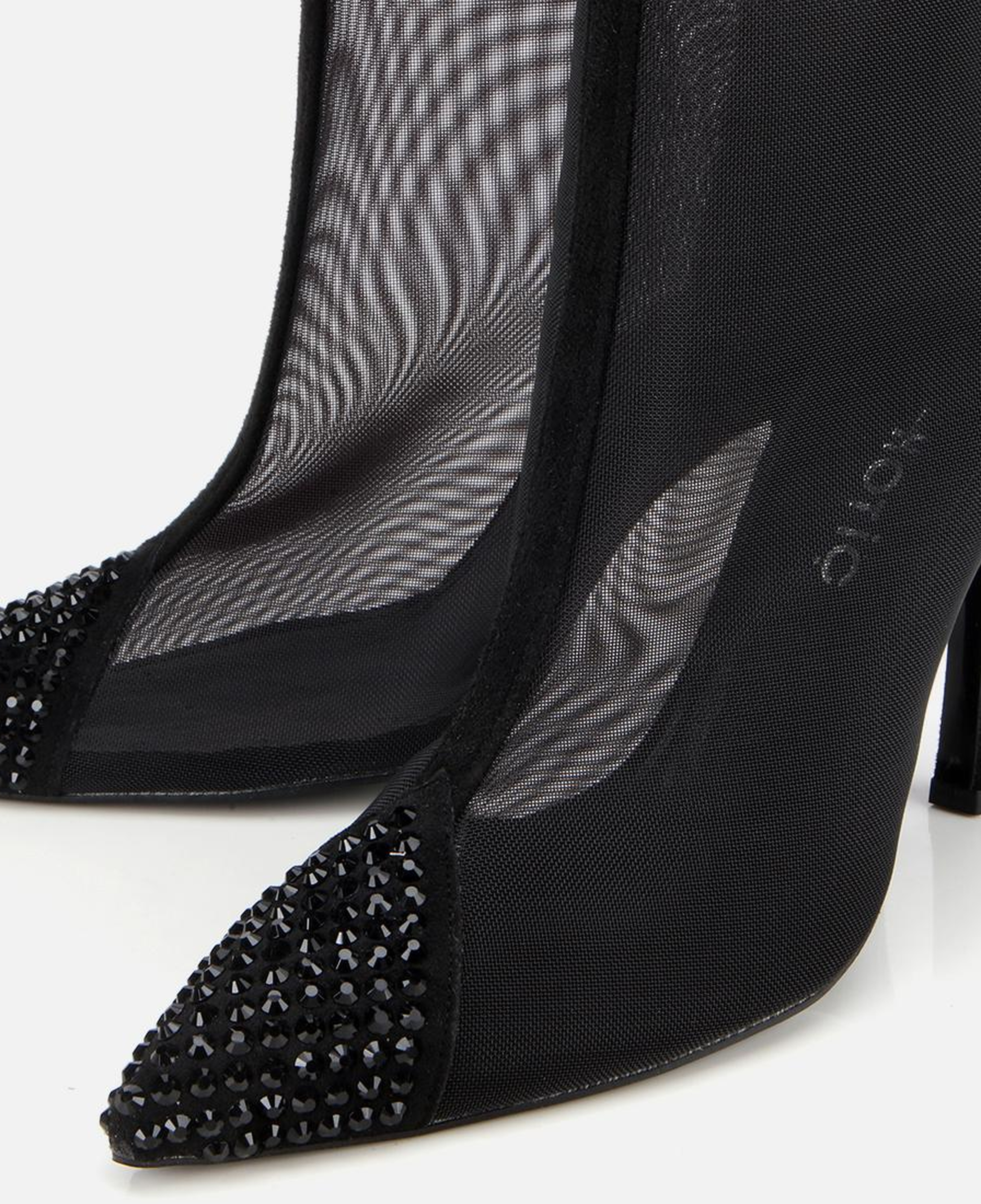 Kadın Siyah Transparan Taş Detaylı Bilekte Topuklu Bot