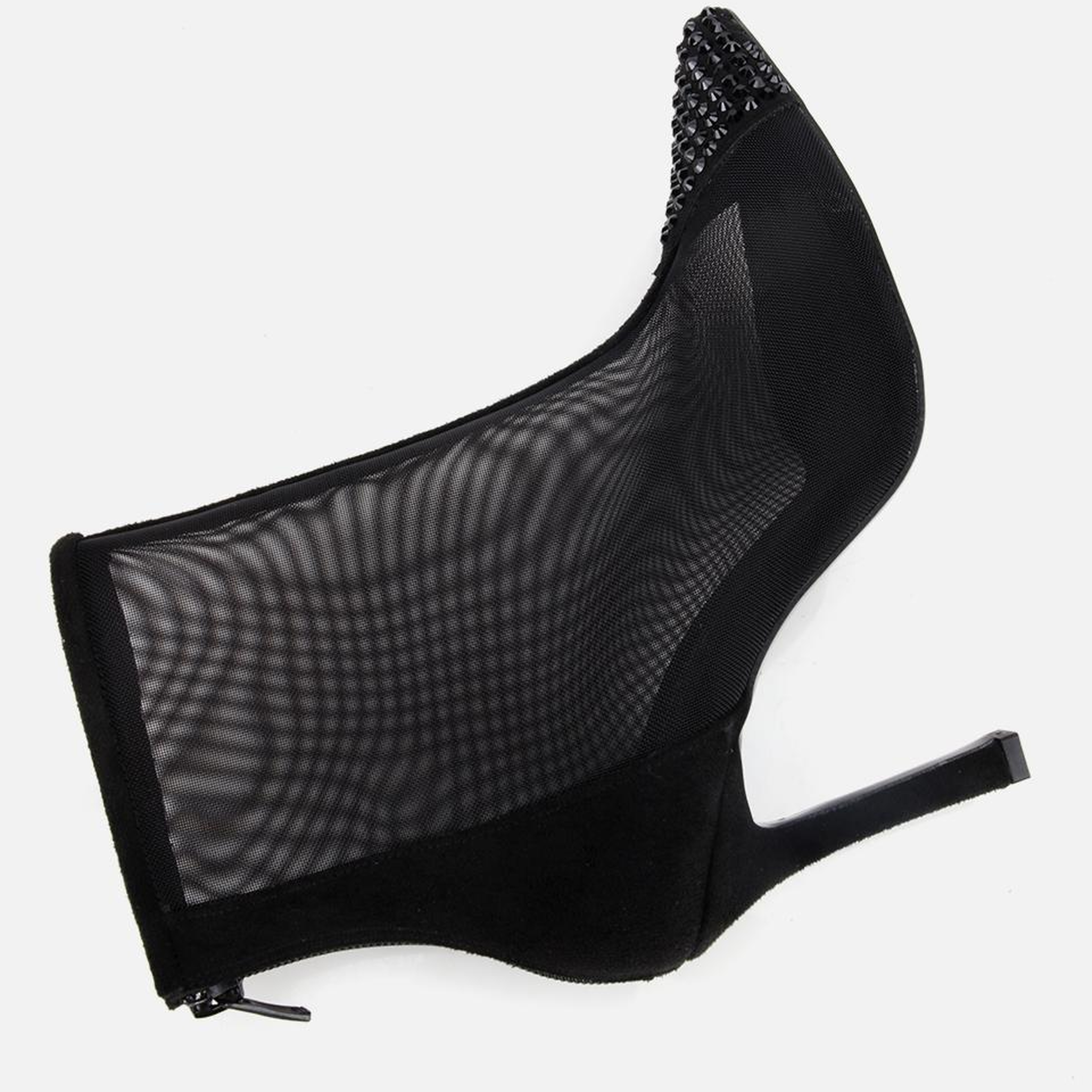 Kadın Siyah Transparan Taş Detaylı Bilekte Topuklu Bot