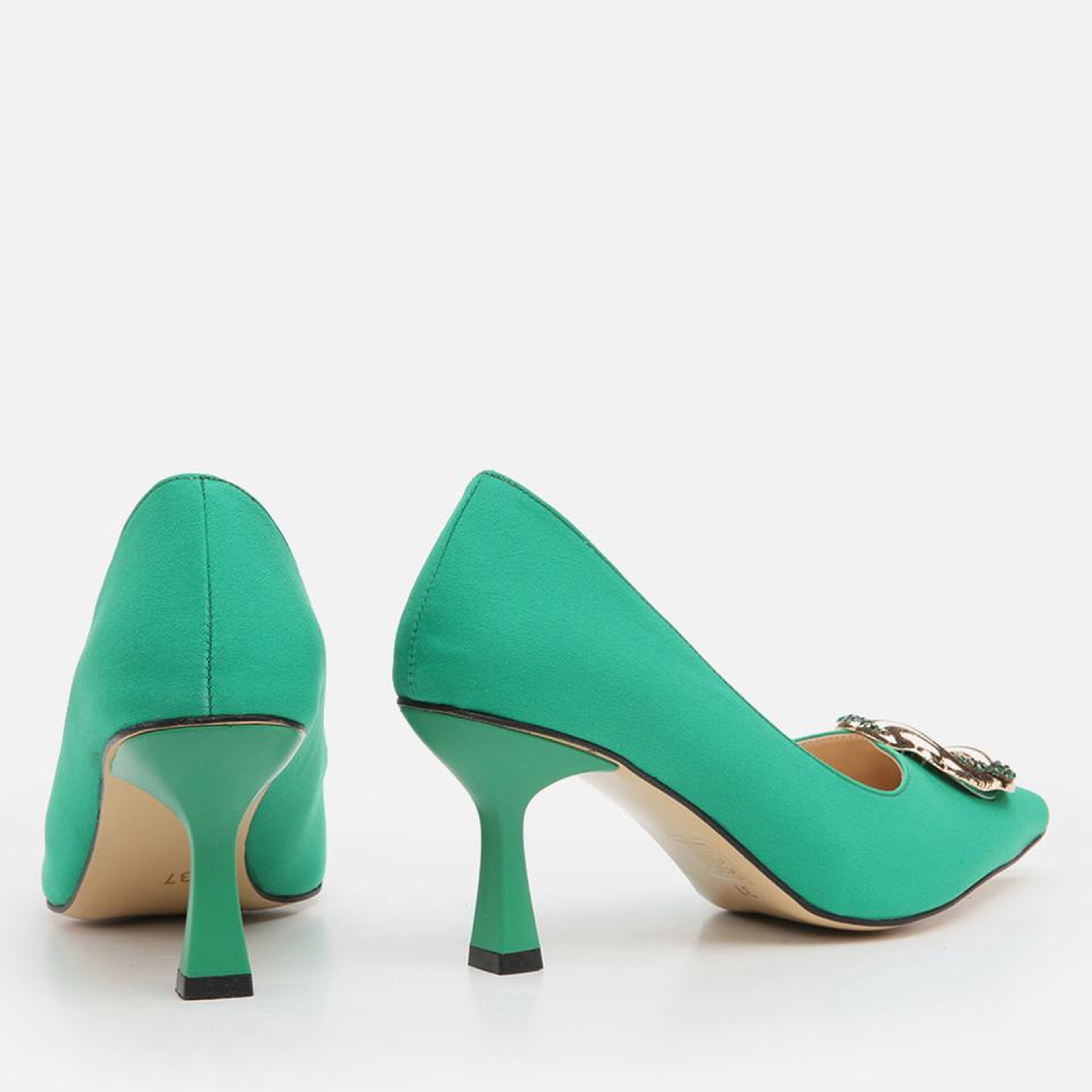 Kadın Yeşil Tokalı Stiletto