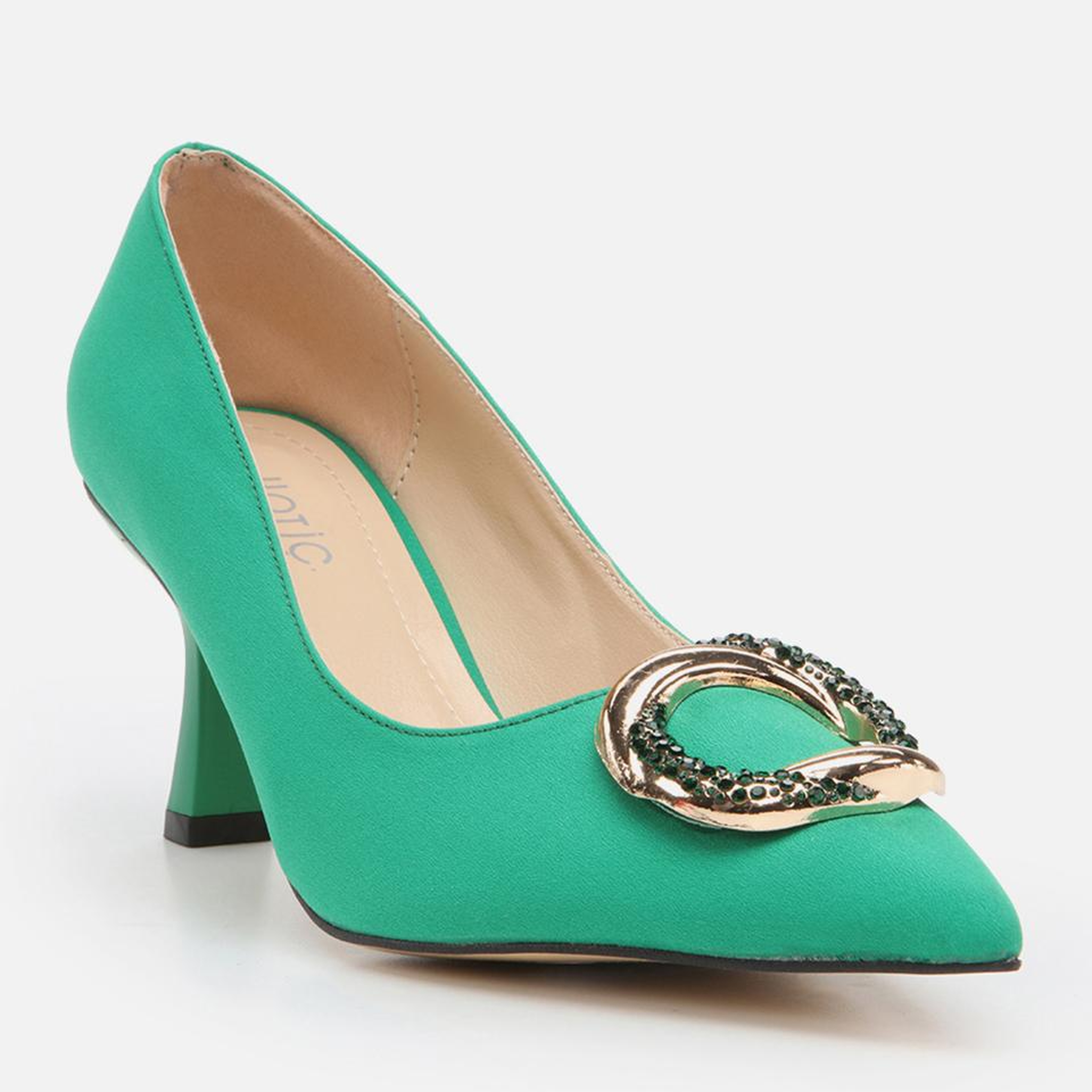 Kadın Yeşil Tokalı Stiletto