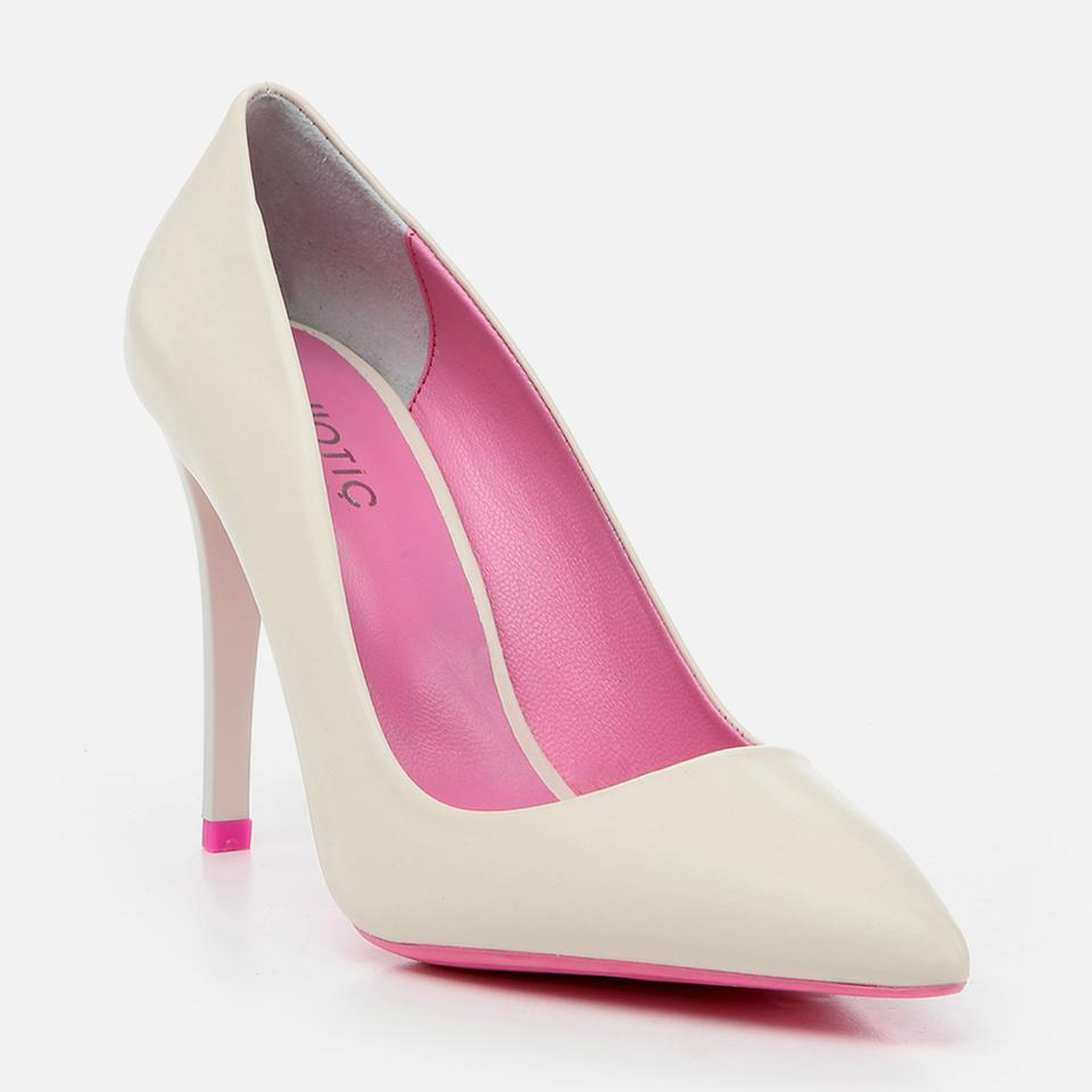 Kadın Deri Ekru Stiletto