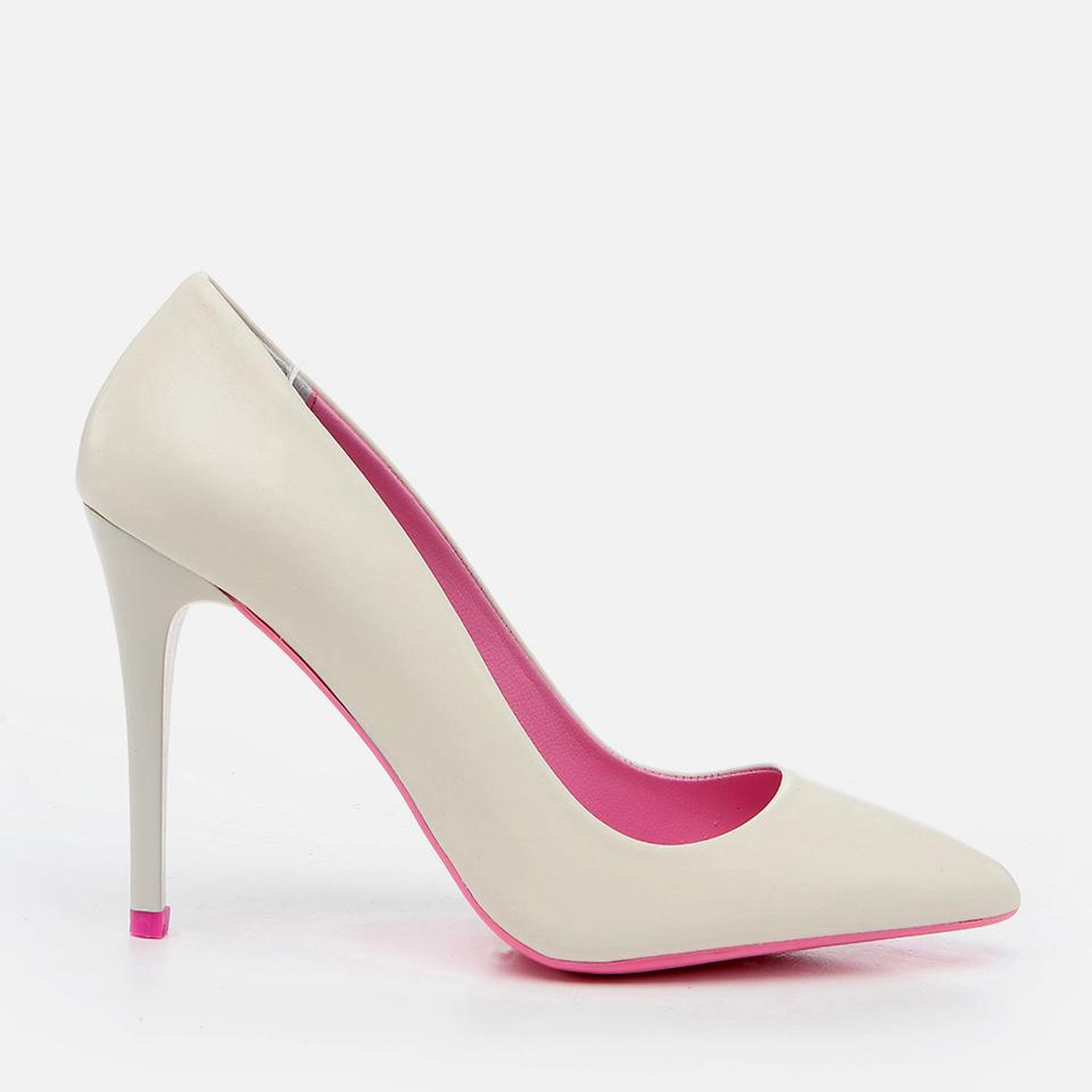 Kadın Deri Ekru Stiletto