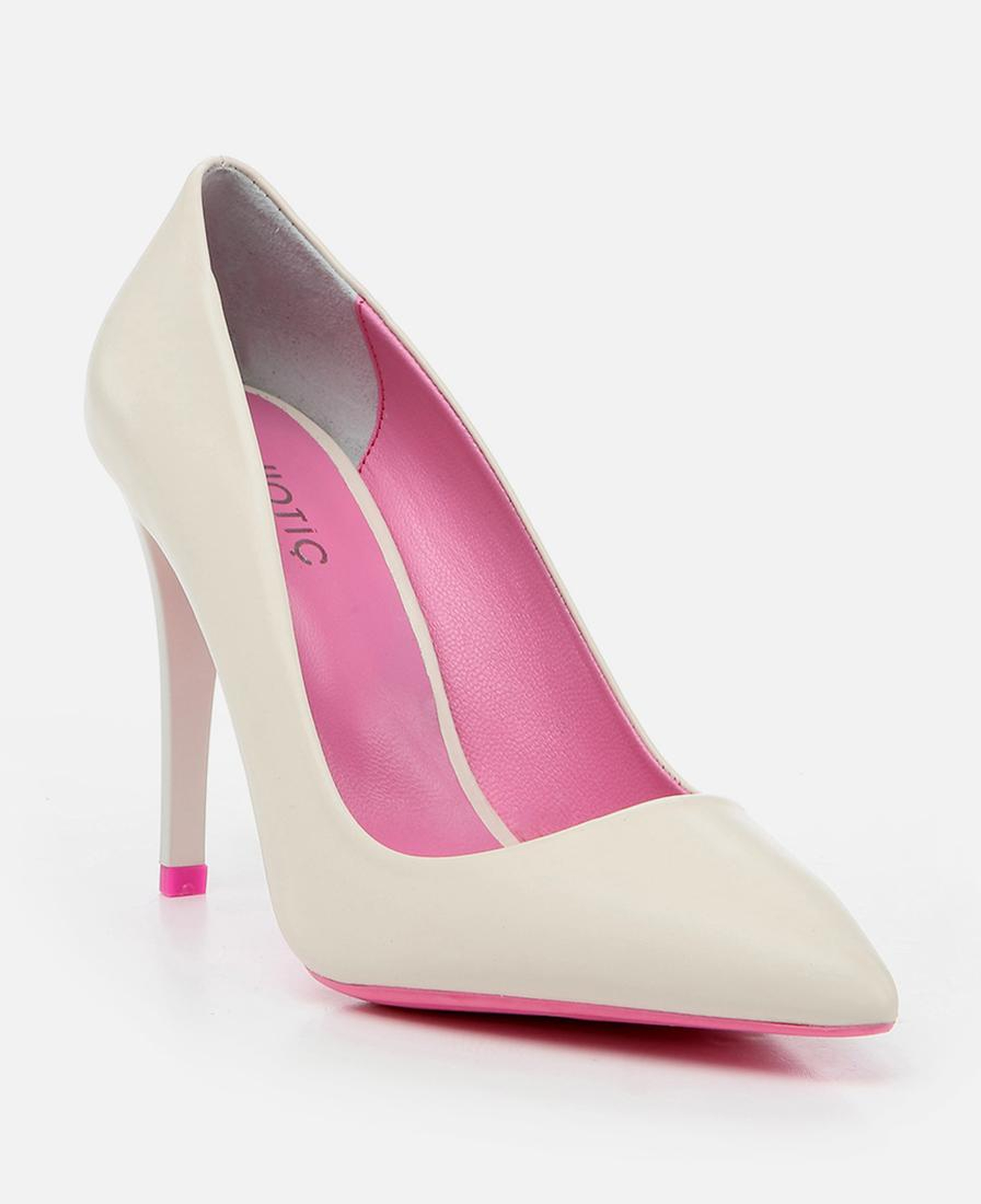 Kadın Deri Ekru Stiletto