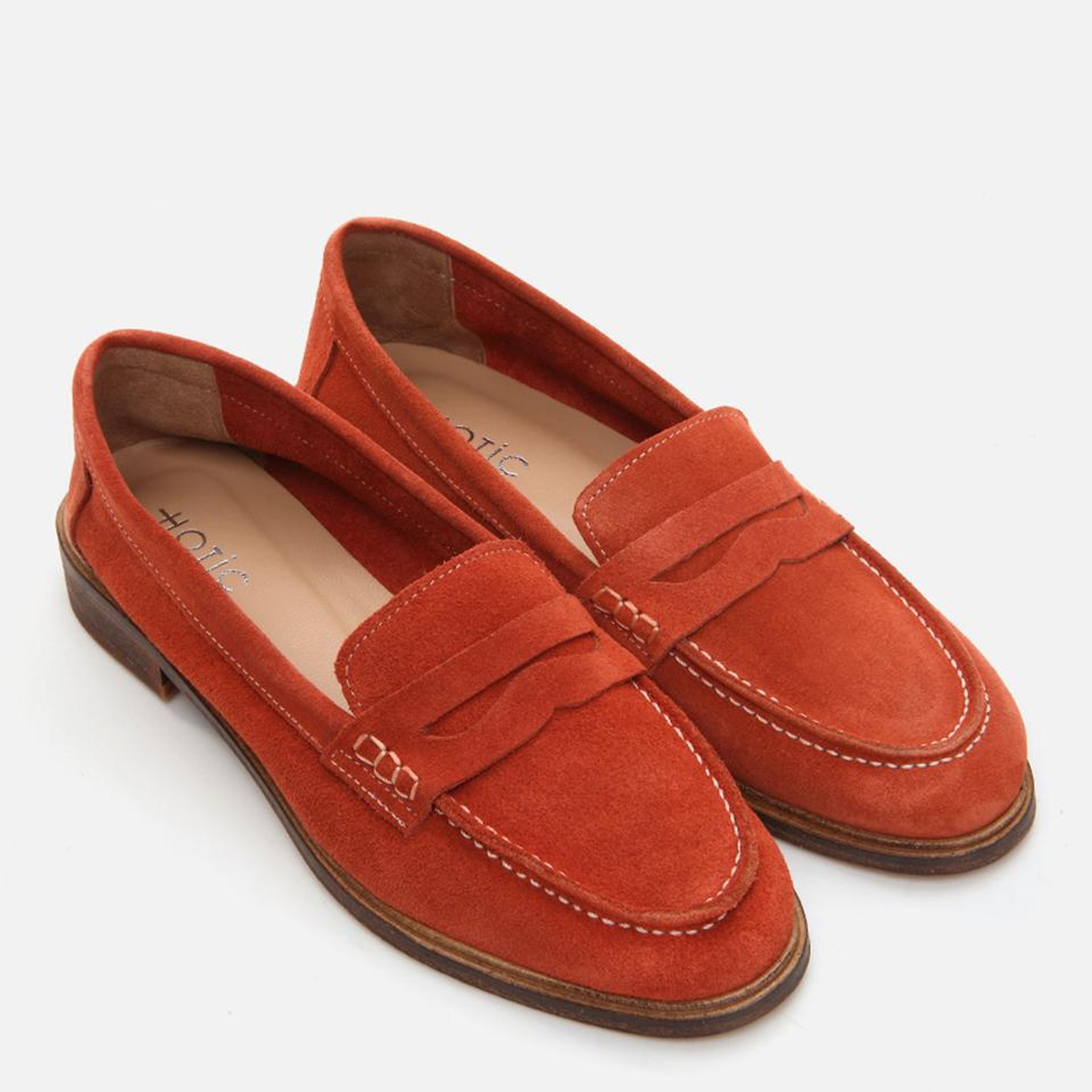 Kadın Deri Turuncu Loafer