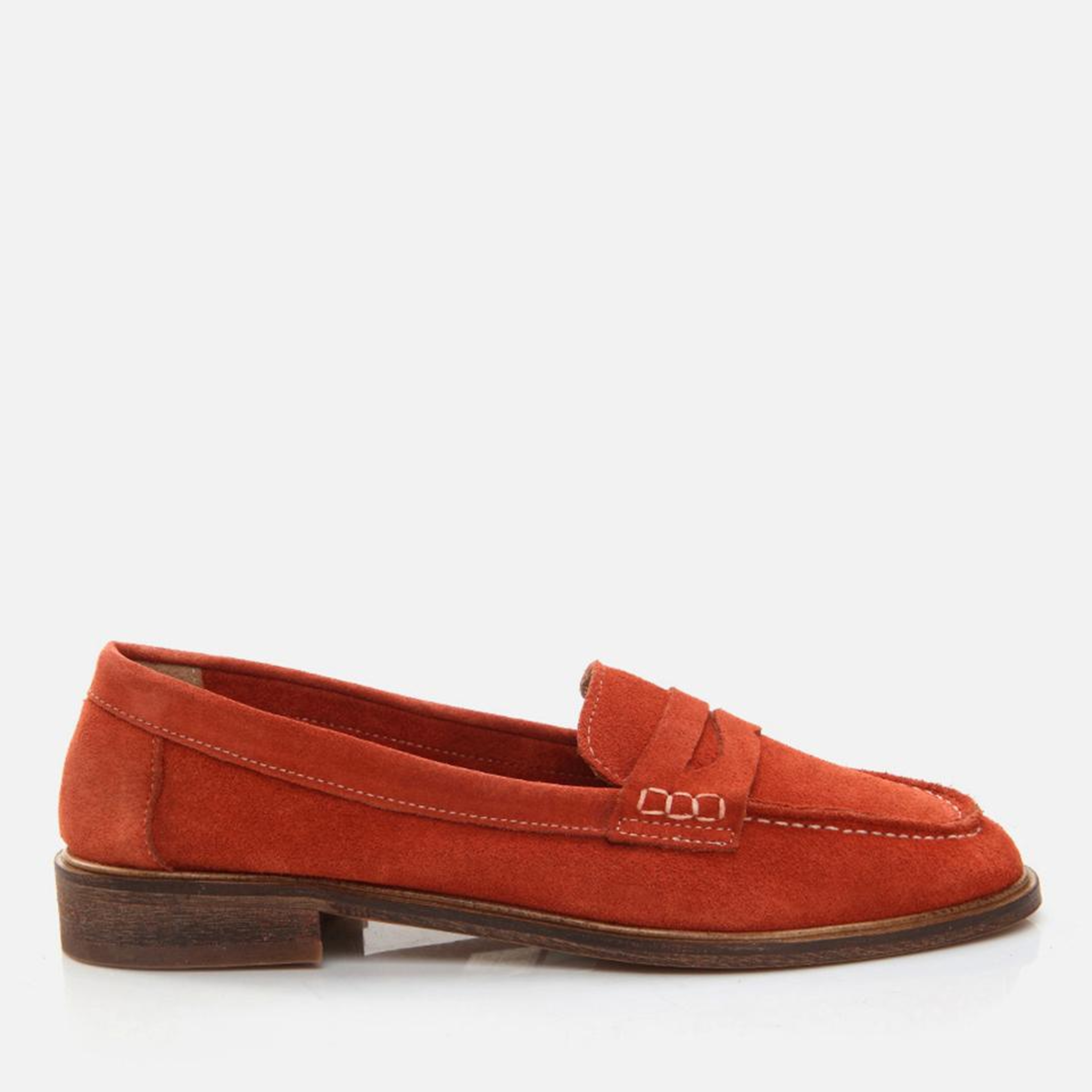 Kadın Deri Turuncu Loafer