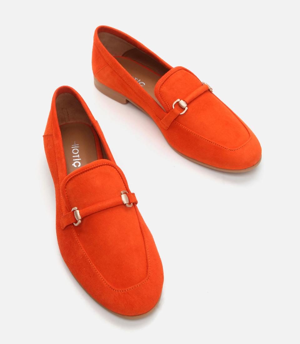 Kadın Deri Turuncu Loafer