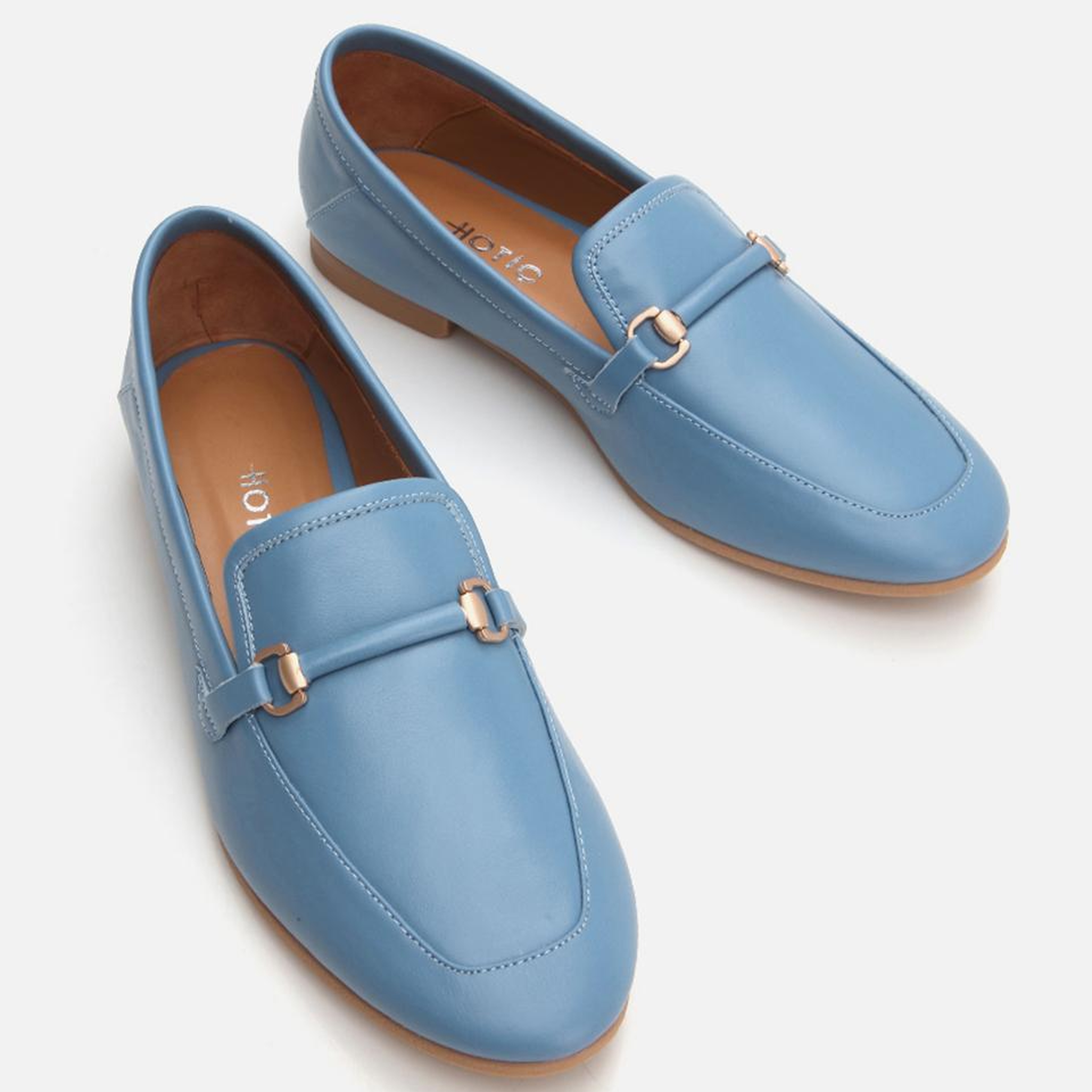 Kadın Deri Mavi Loafer