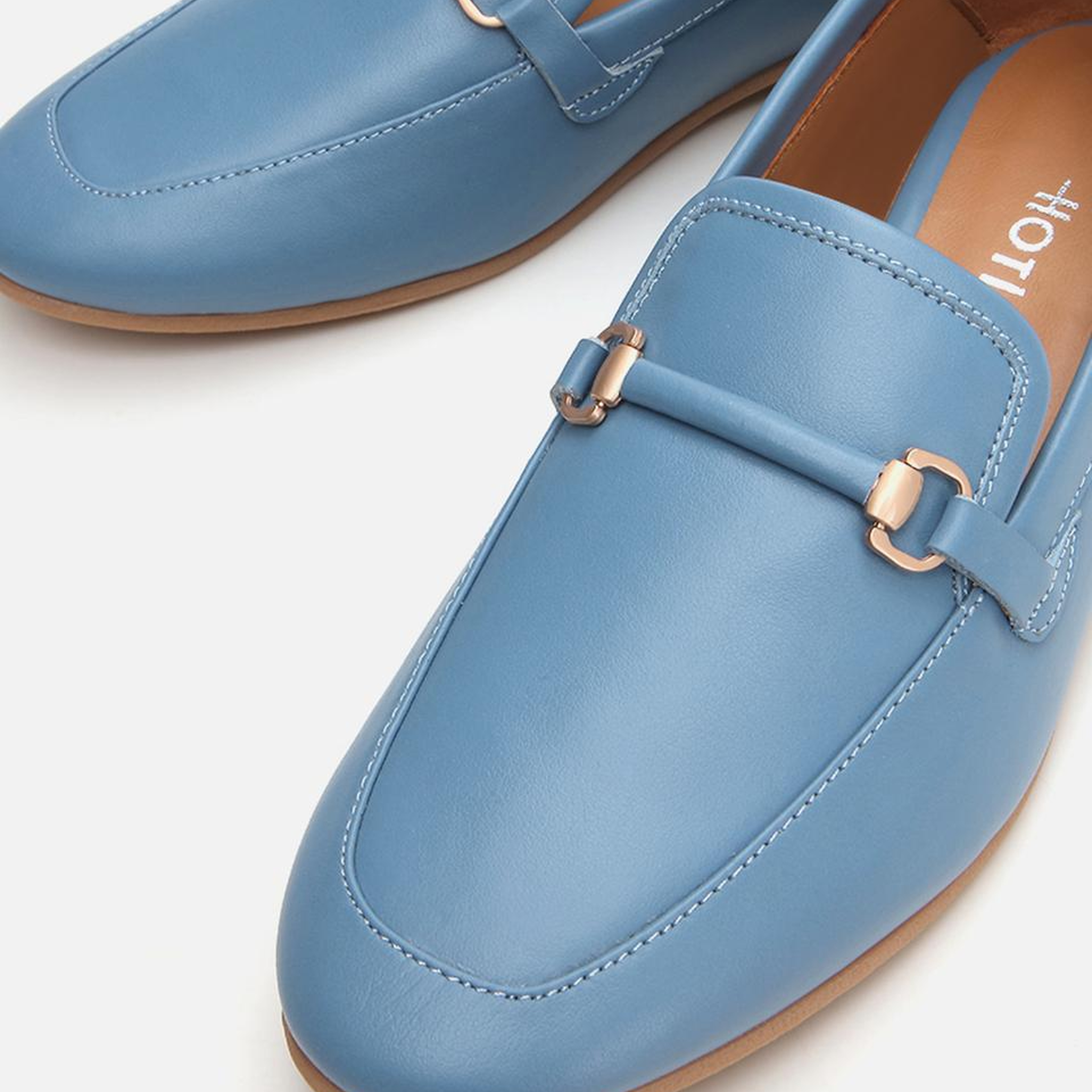 Kadın Deri Mavi Loafer