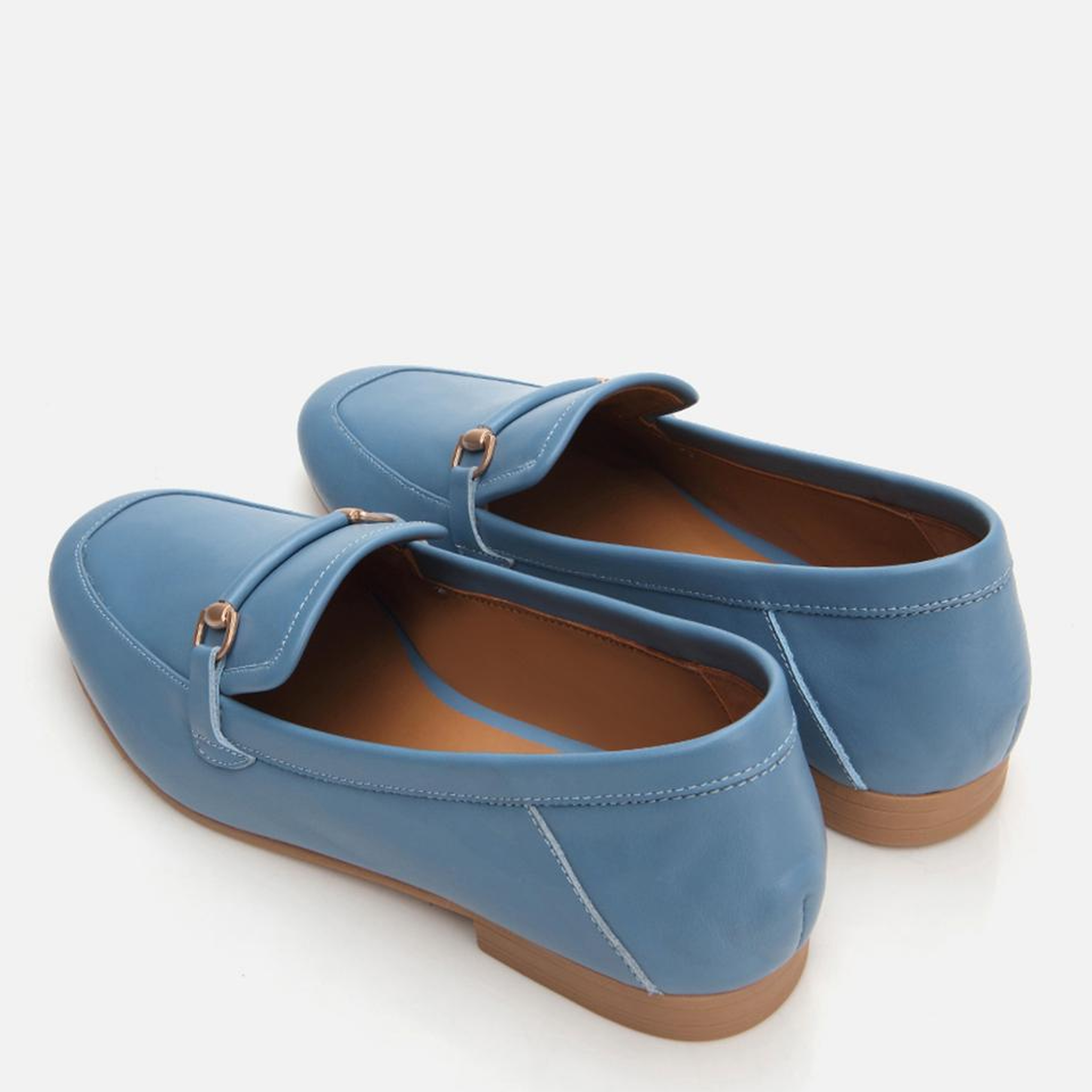 Kadın Deri Mavi Loafer