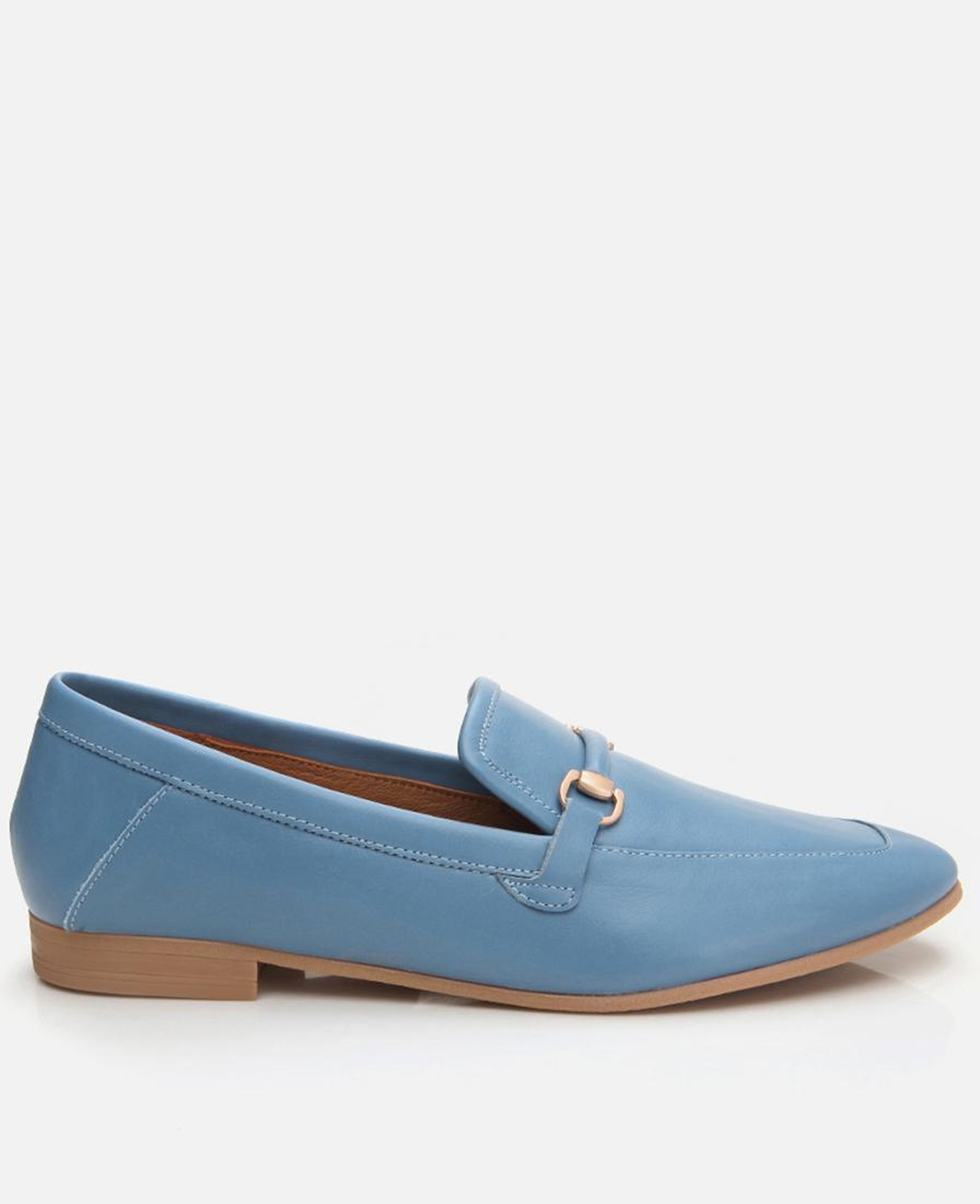 Kadın Deri Mavi Loafer