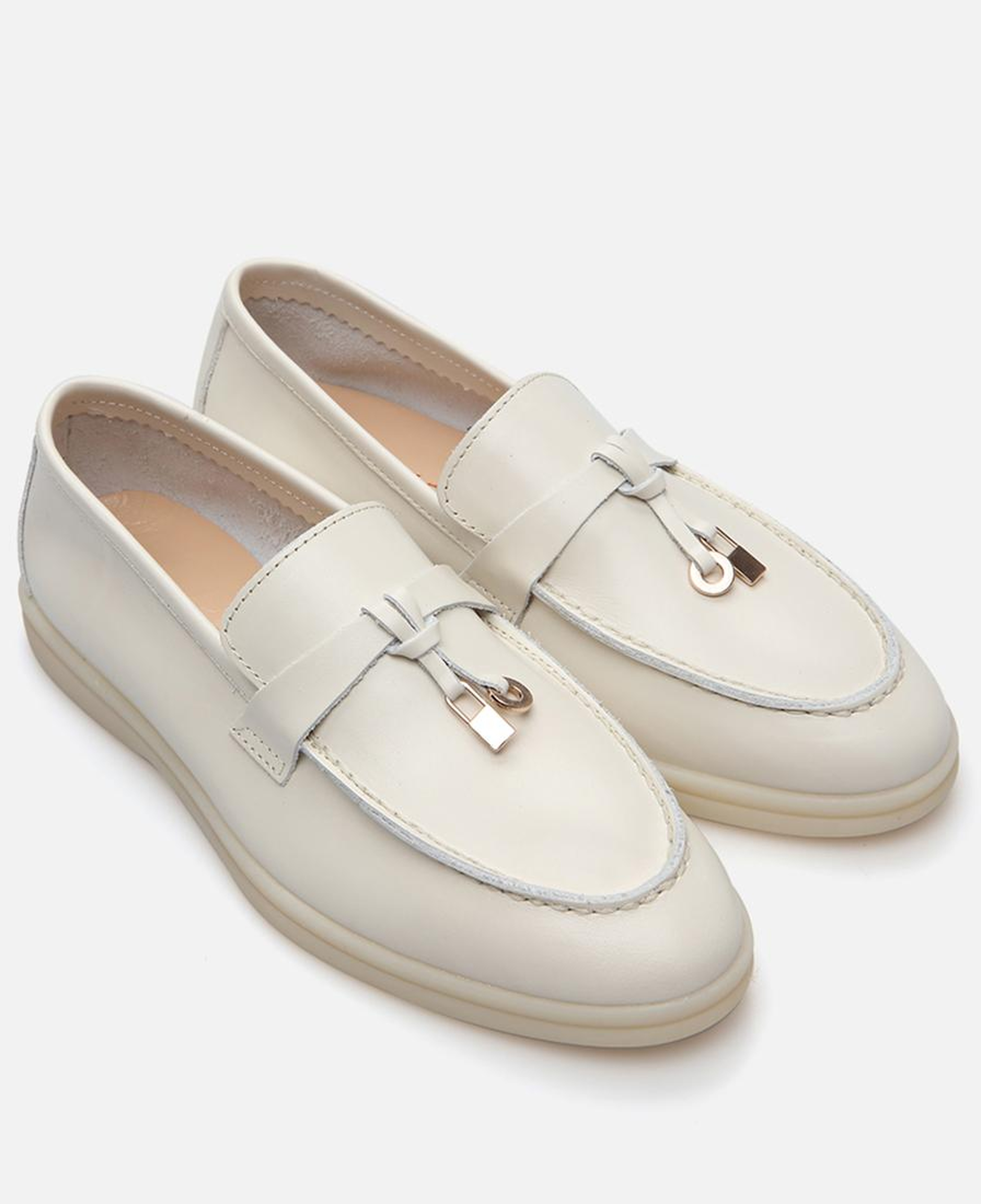 Kadın Deri Ekru Loafer