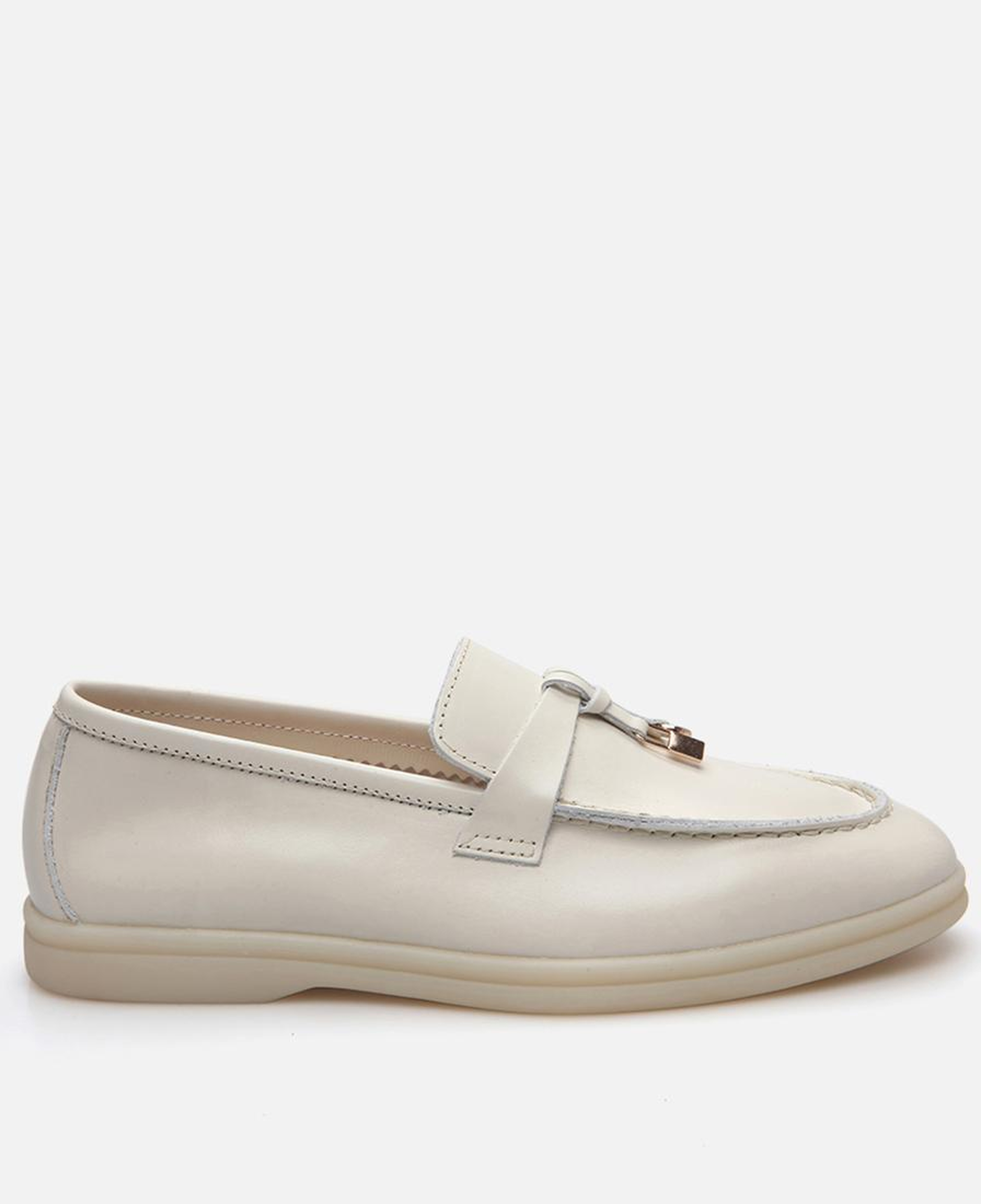 Kadın Deri Ekru Loafer