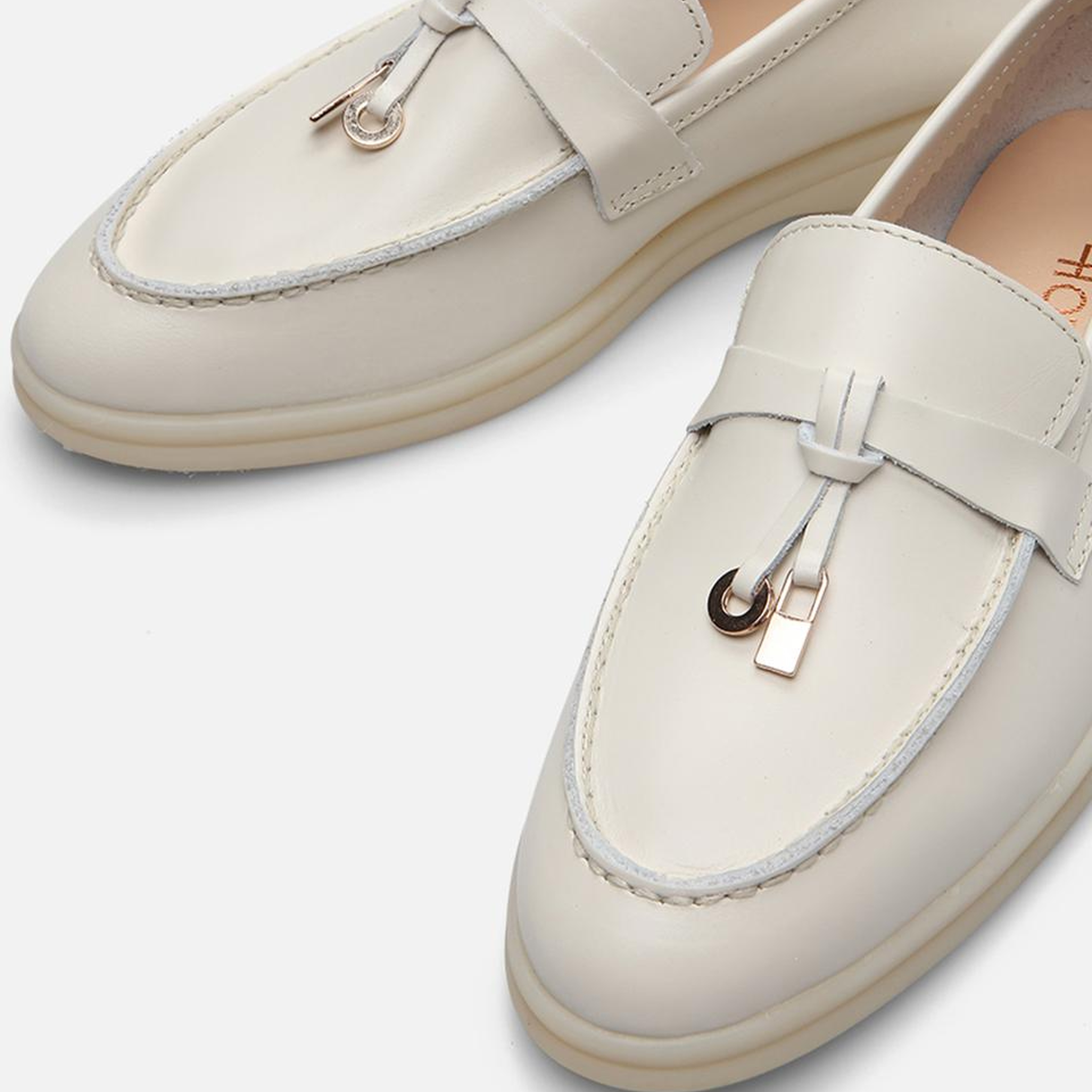 Kadın Deri Ekru Loafer